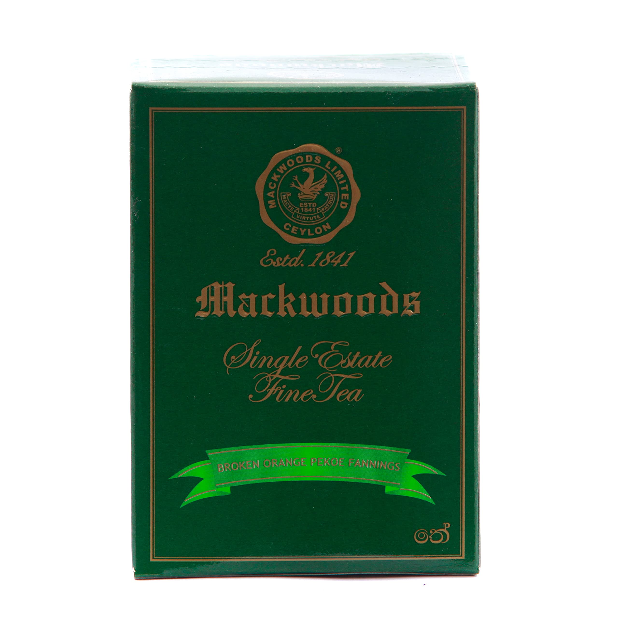 CEYLON BLACK TEA, MACKWOODS SINGLE ESTATE, LOOSE LEAF BROKEN ORANGE PEKOE FANNINGS (BOPF) IN A CARTON - 200g