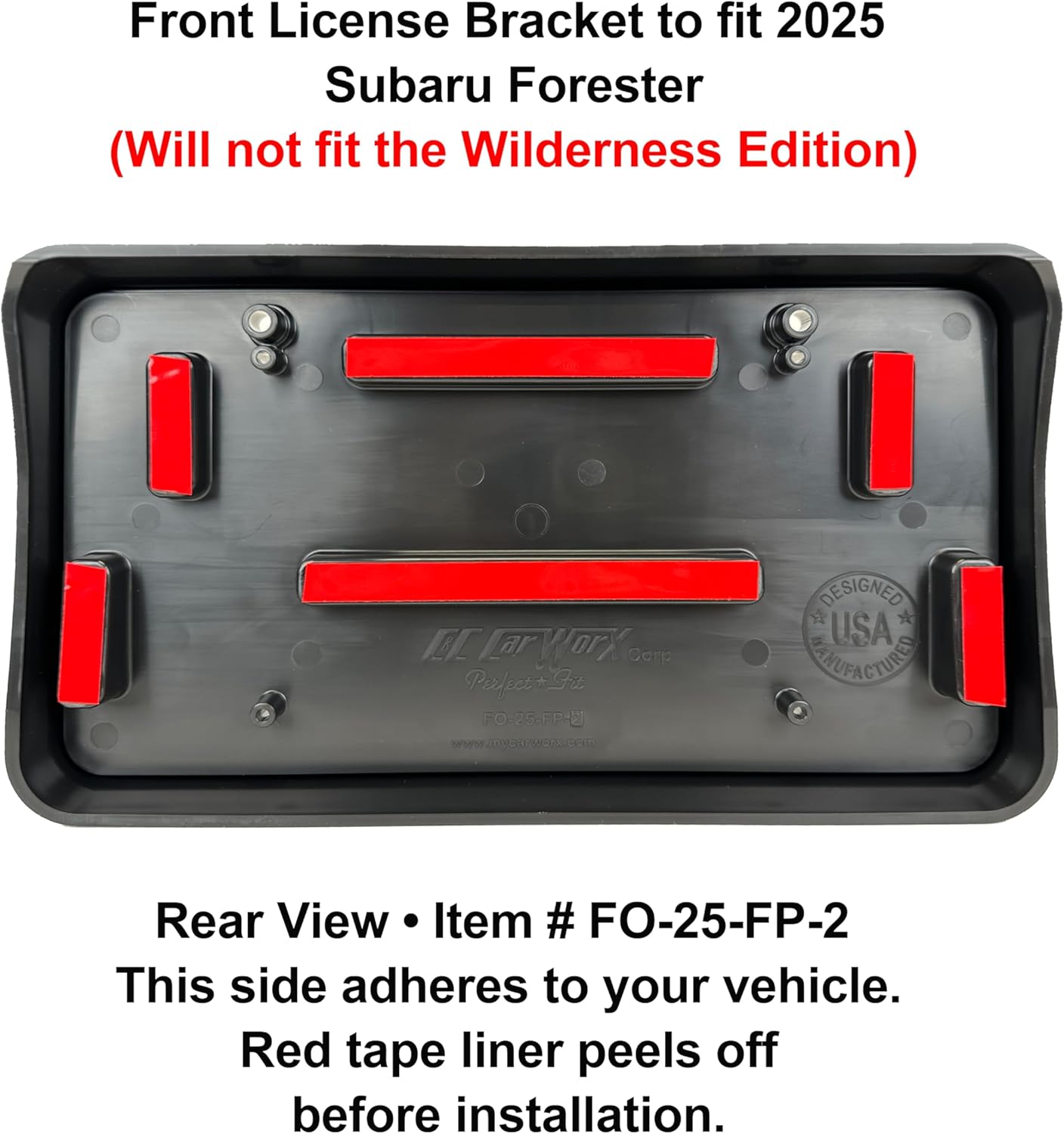 Front & Rear License Brackets Compatible with 2025 Subaru Forester (Does NOT FIT Wilderness Edition)