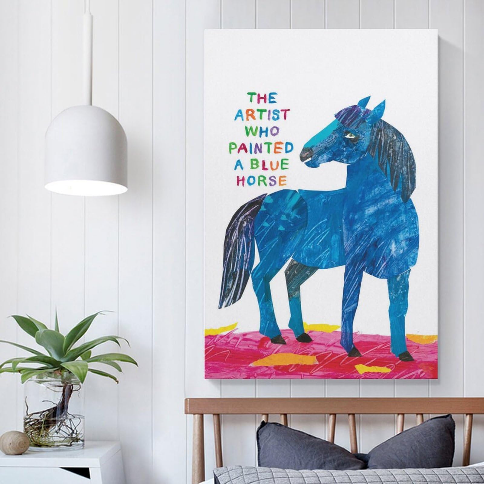 エリック・カール 版画 イルカ 親子 額装　エディションNo,731/1000 Amazon.co.jp: Eric Carle エリック・カール版画『青い馬を描いた芸術