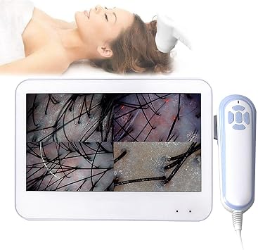 10.1 Inches Skin Tester Diagnosis Digital Analyzer Tool, Profesional Hair Detector Microscope, HairFollicle Health Detection Camera,with Two Lenses 50x 200x