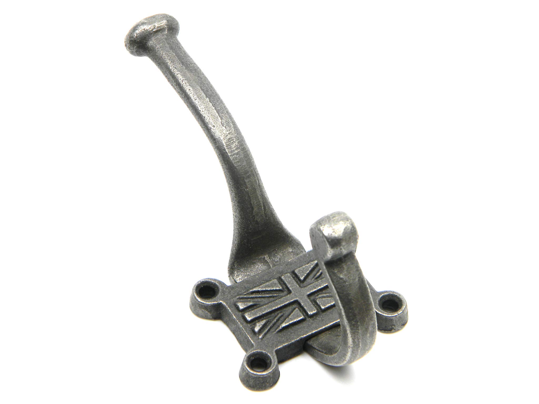 Oakcrafts Antique Pack Of 5 - Cast Iron Union Jack Coat Hooks 125Mm