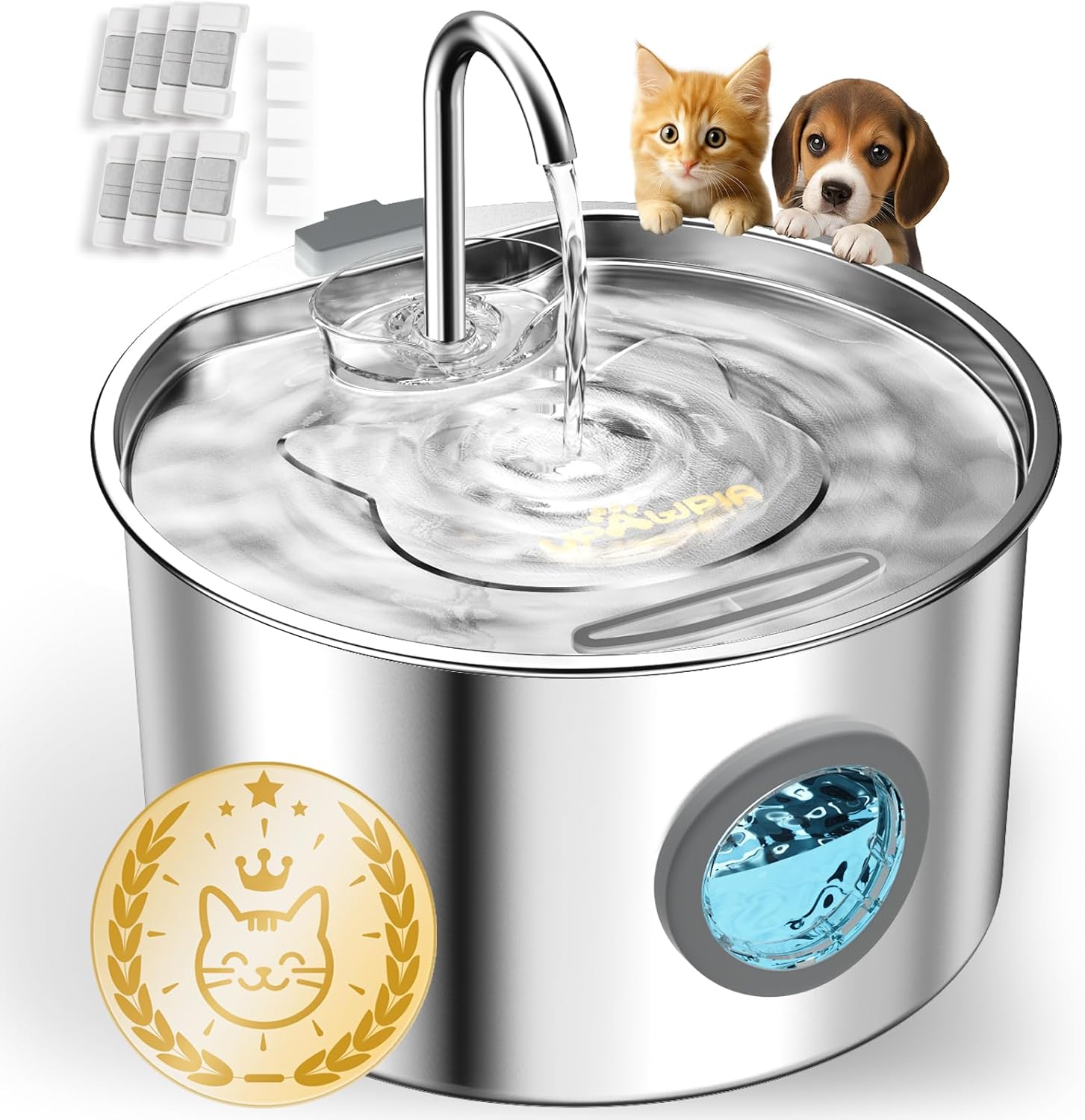 Cat Water Fountain Stainless Steel 108oz/3.2L with...