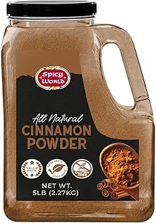 Spicy World Cinnamon Powder 5 LB Jar - Lab Tested for Lead - Ground Cass...