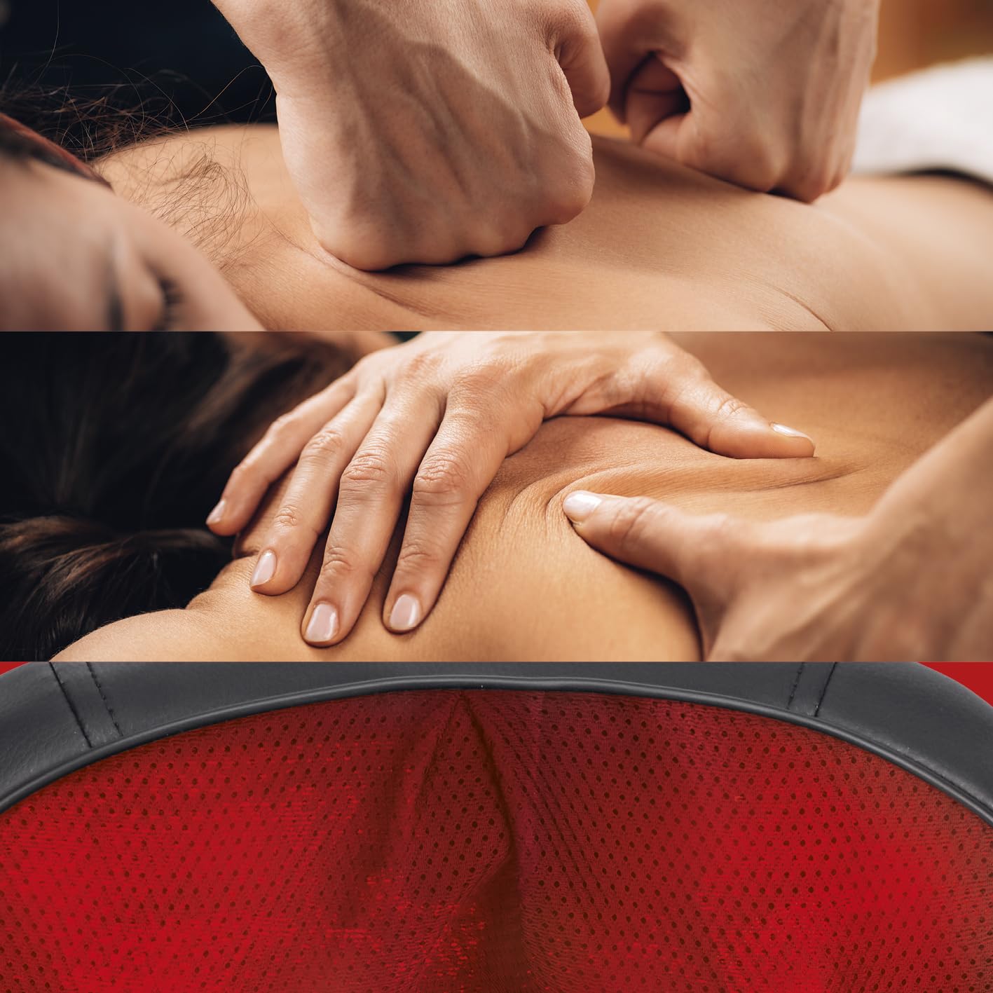 VITALmaxx Shiatsu Masajeador de cuello | Masajeador para hombros, cuello, espalda, piernas | Masaje con función de calor, masaje de amasado y masaje de presión, 8 bolas de masaje giratorias, negro