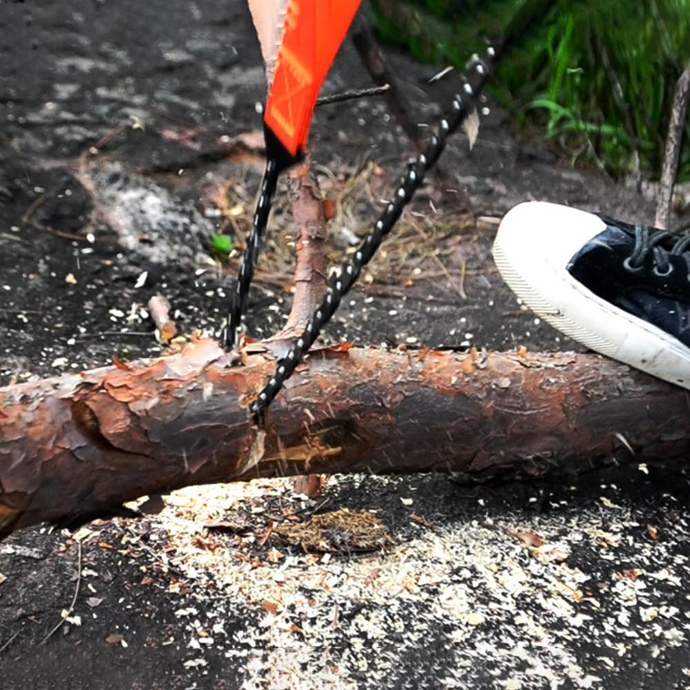 Motosierra de bolsillo de 101.6 cm, cadena de sierra plegable rápida para madera y corte de árboles, cuerda de supervivencia para camping, mochilero, senderismo, caza
