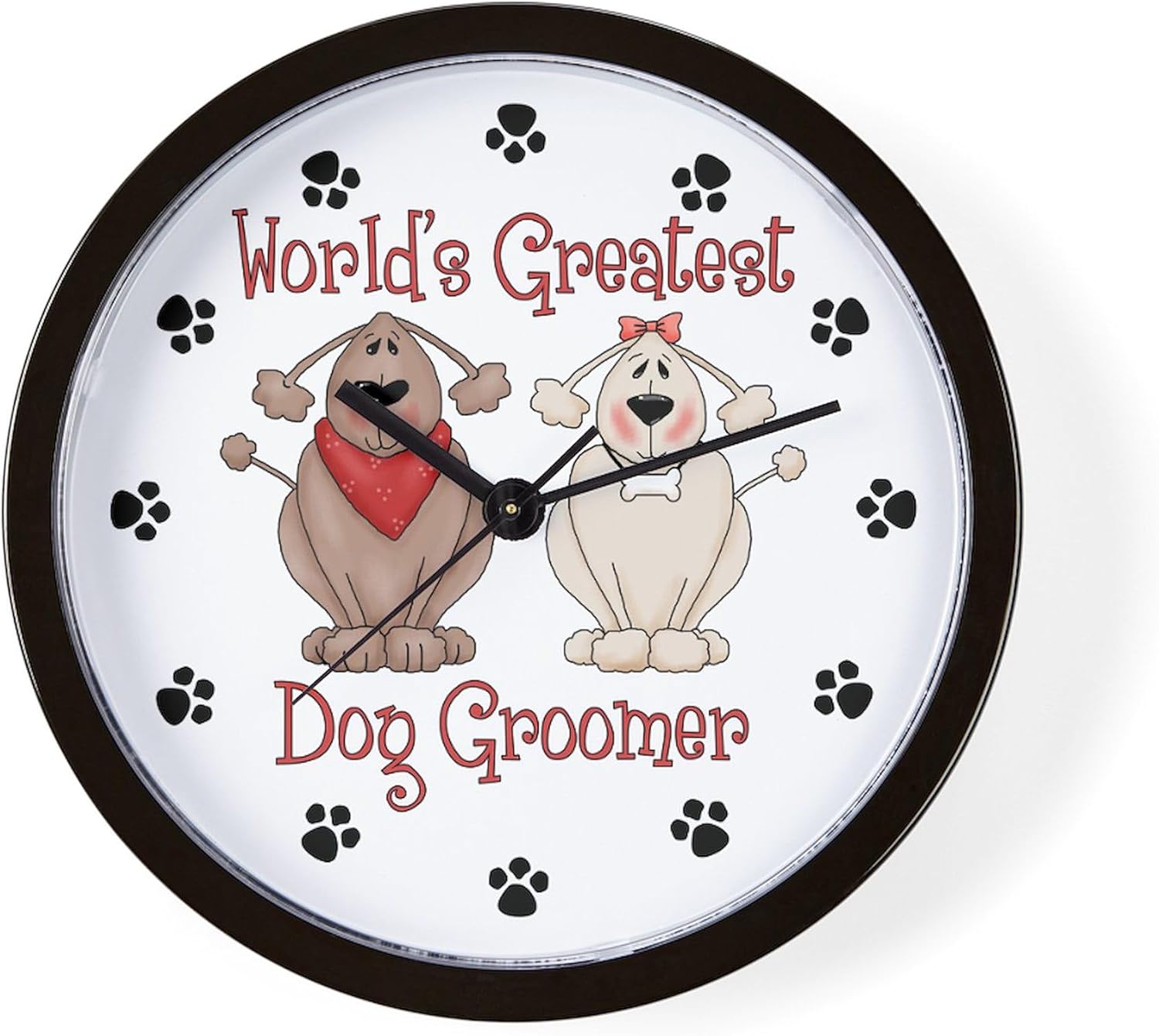 CafePress World's Greatest Dog Groomer 10" Wall Clock for Livingroom, Kitchen, or Office