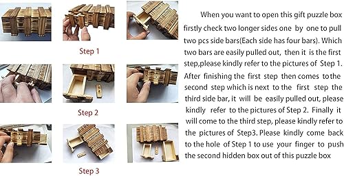 Miniatura 2 de Rompecabezas de madera clásico 3D hecho a mano, caja de regalo mágica, caja de juego con cajón secreto extra seguro, juguetes IQ SHUYUE
