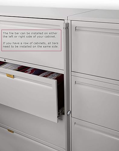 Miniatura 4 de Barra de bloqueo de archivador con candado con llave y broca  Beige  46 pulgadas de largo  para uso en un archivador de 4 cajones