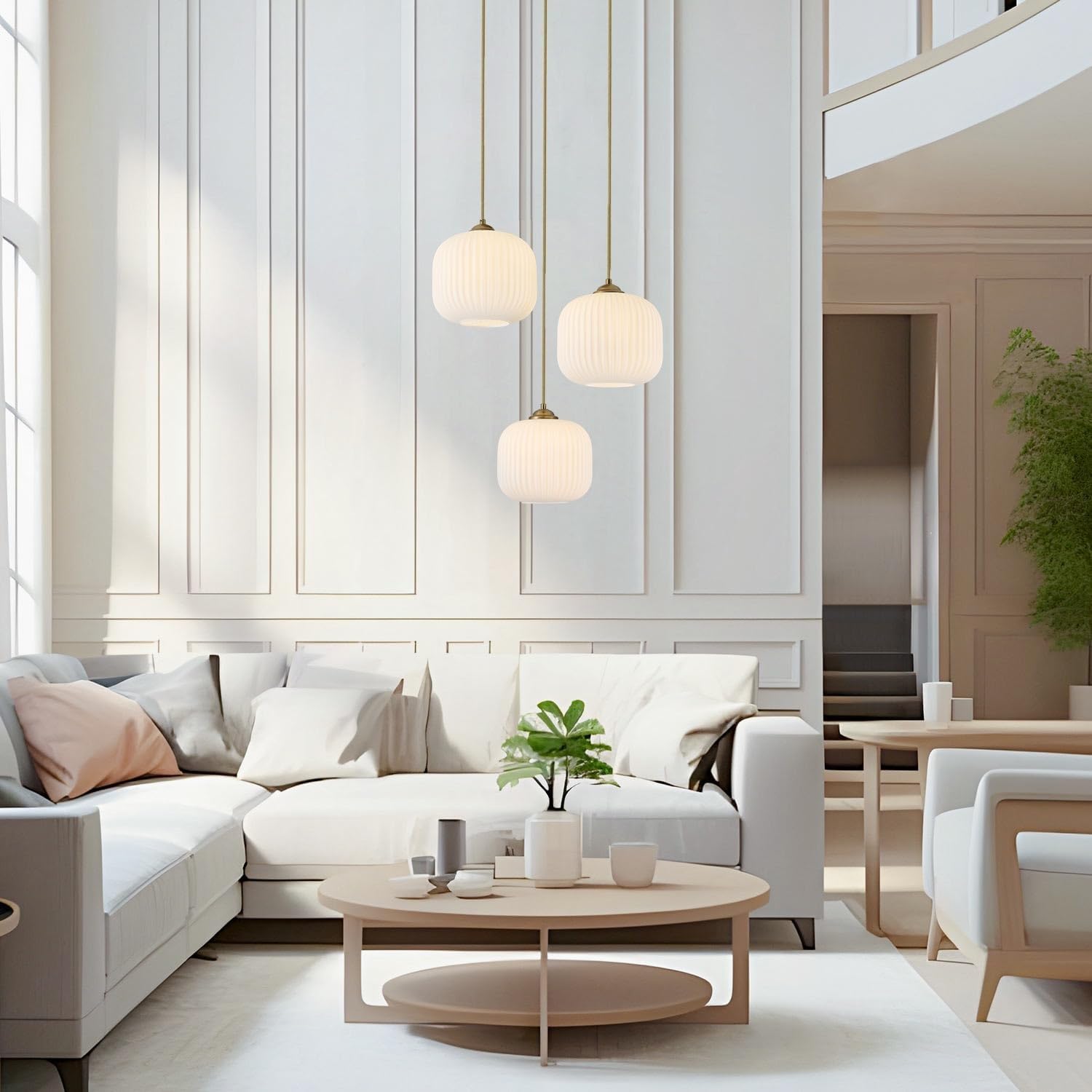 Lampe suspendue verre avec abat-jour moderne salle à manger lustre boule blanc laiteux chambre à coucher réglables Suspension Luminaire grange éclairage d'îlot de cuisine convient couloir
