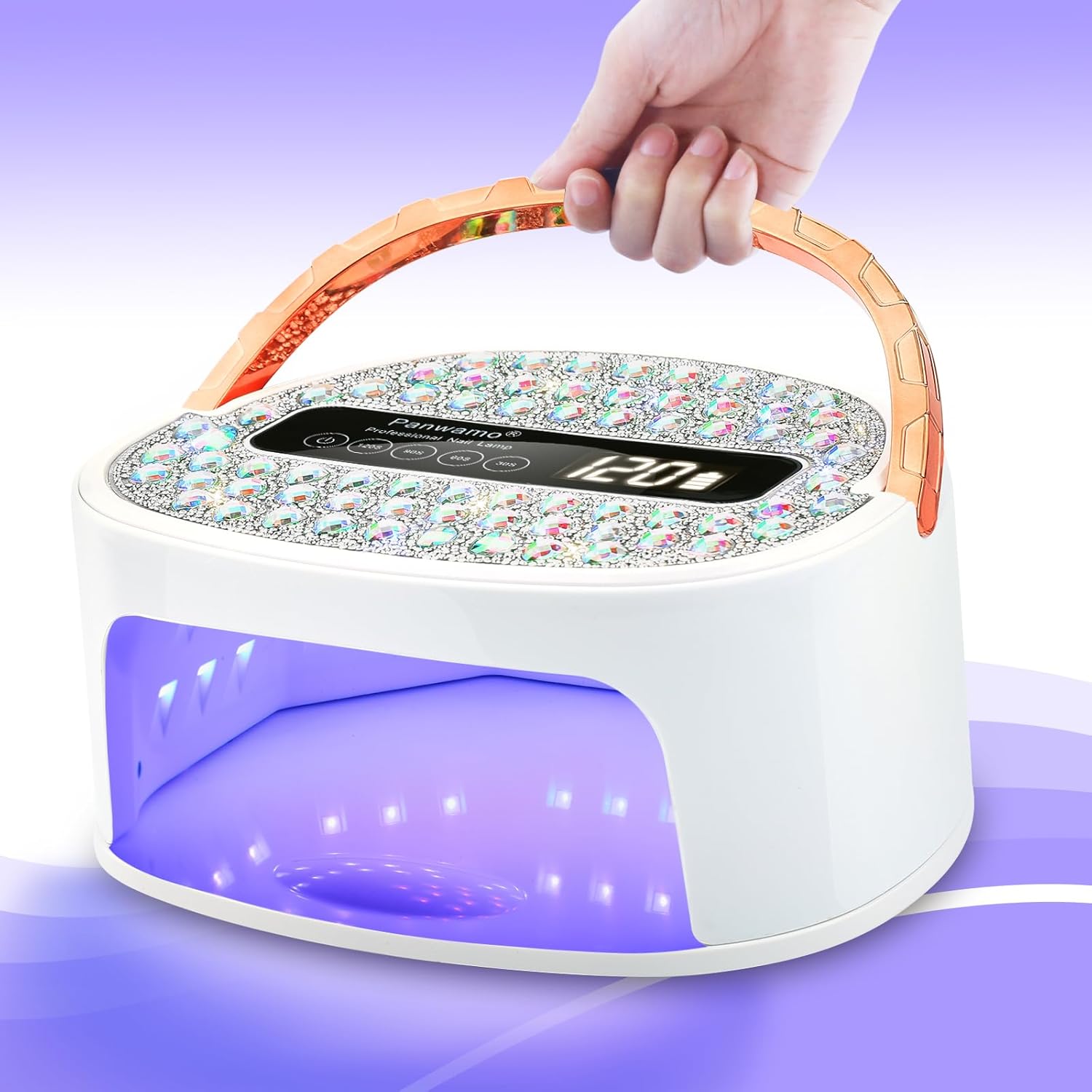 UV LED Nail Lamp, Rechargeable Cordless Nail Dryer for Gel Polish, UV Nail Light with 45 Beads and Handle, Professional Quick Dry Curing Lamp with 4 Timers Setting for Salon and Home