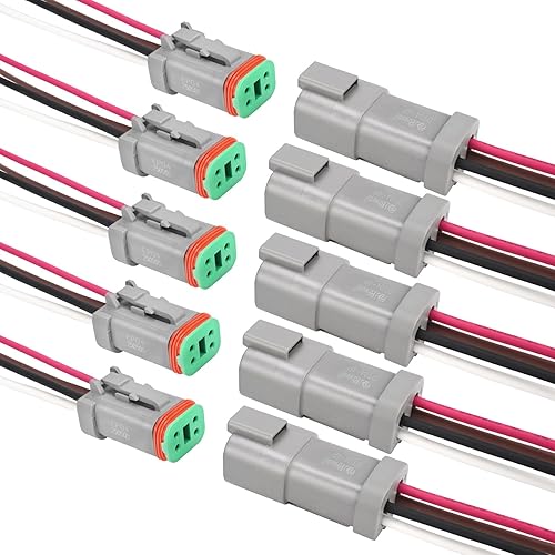 Miniatura 7 de JRready ST9035-06-02 Conectores Deutsch de 6 cables DT Kit 14AWG (UL3266), Conectores de arnés de cable eléctrico automotriz impermeables IP68 de 6