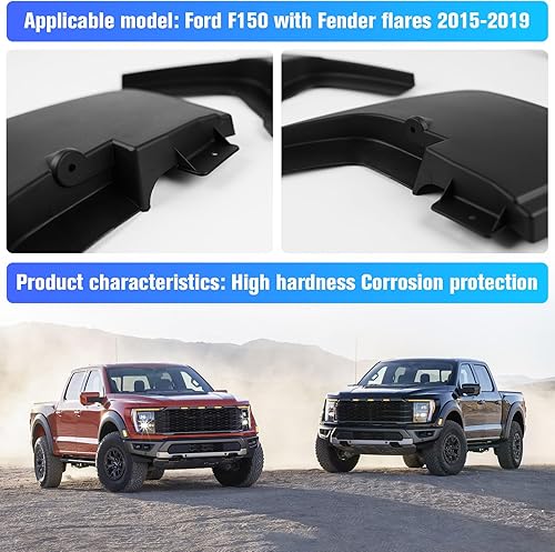 Miniatura 6 de Mud Guards Ford F150 Accessory, 4 Pcs Tires Fender, Front and Rear Mudguard for Ford F150 201520162017201820192020 (with OEM Fender Flares), Black,