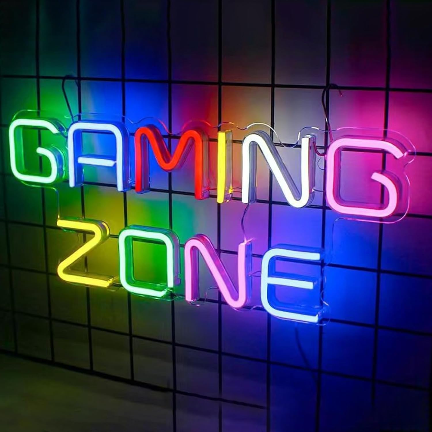 Game Zone Neon Led Sign:Game Room Large Neon Signs, Game Neon Lights Signs with USB Powered for Games Room, Gamer Gifts for Teen, Men, Kids