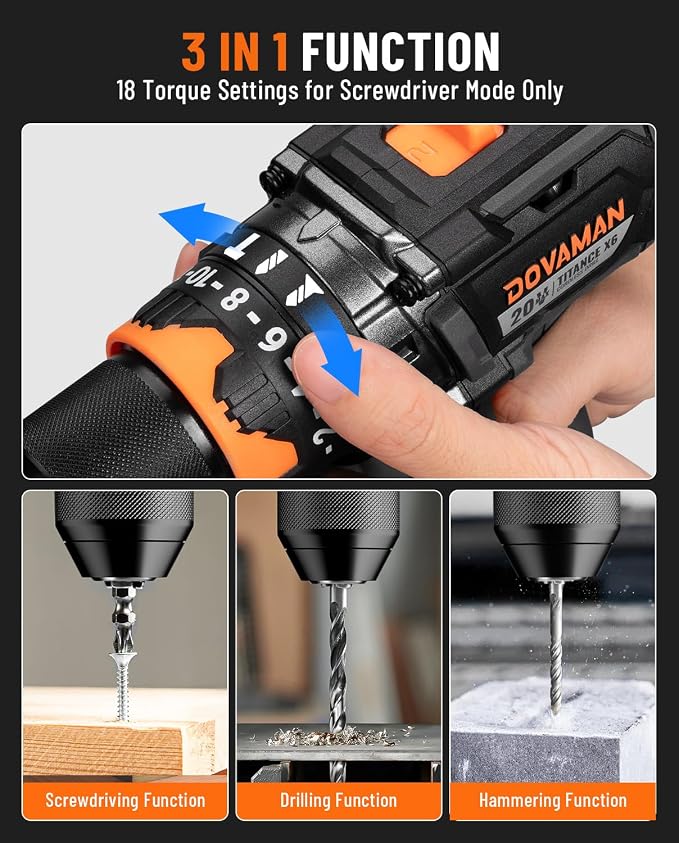 Taladro Atornillador Inalámbrico DOVAMAN TITANCE X6 20V Sin Escobillas miniatura 3