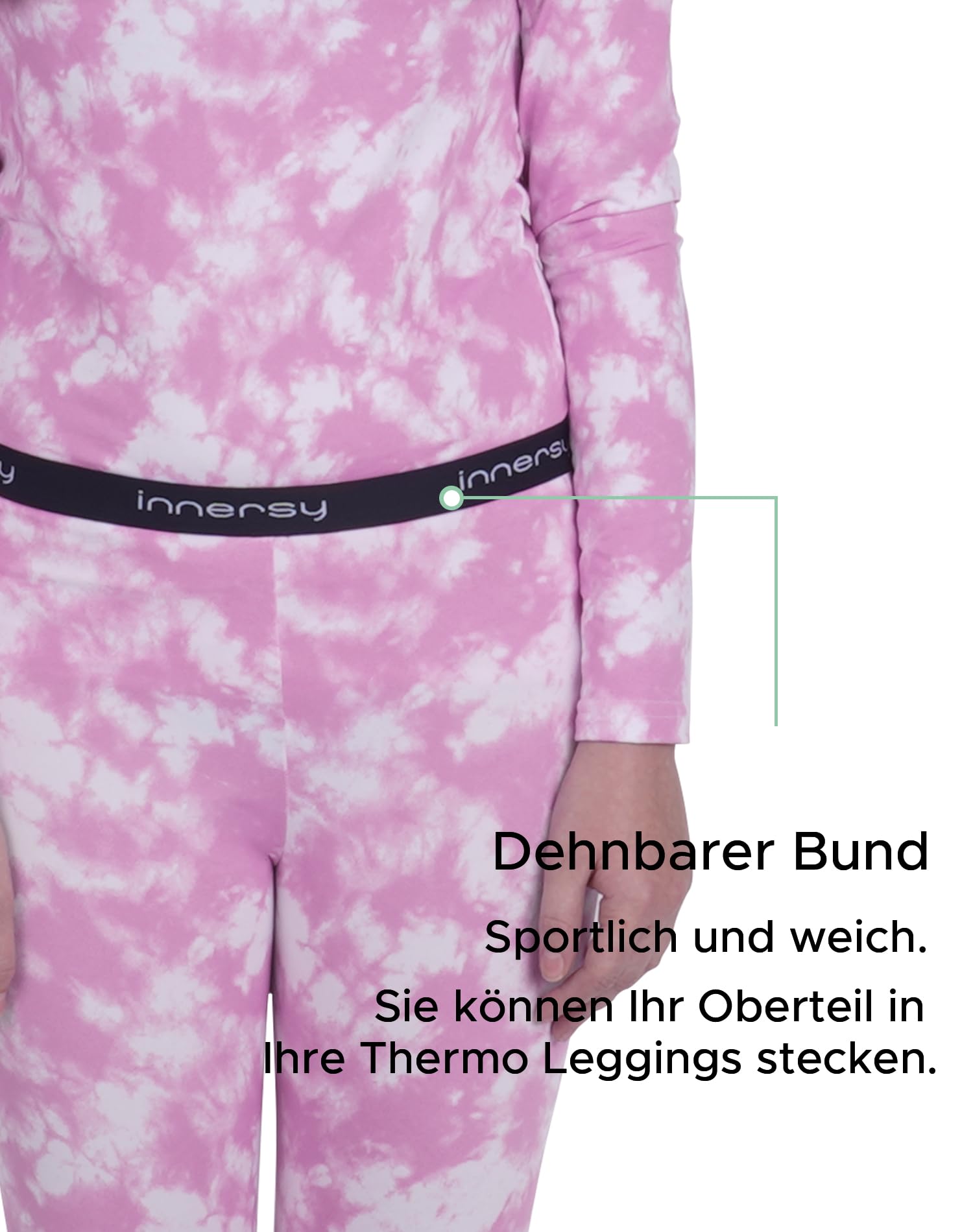 INNERSY Thermounterwäsche Mädchen Winter Skiunterwäsche Kinder Warm Ski Thermowäsche Thermals (134-146, Lila Wolken)