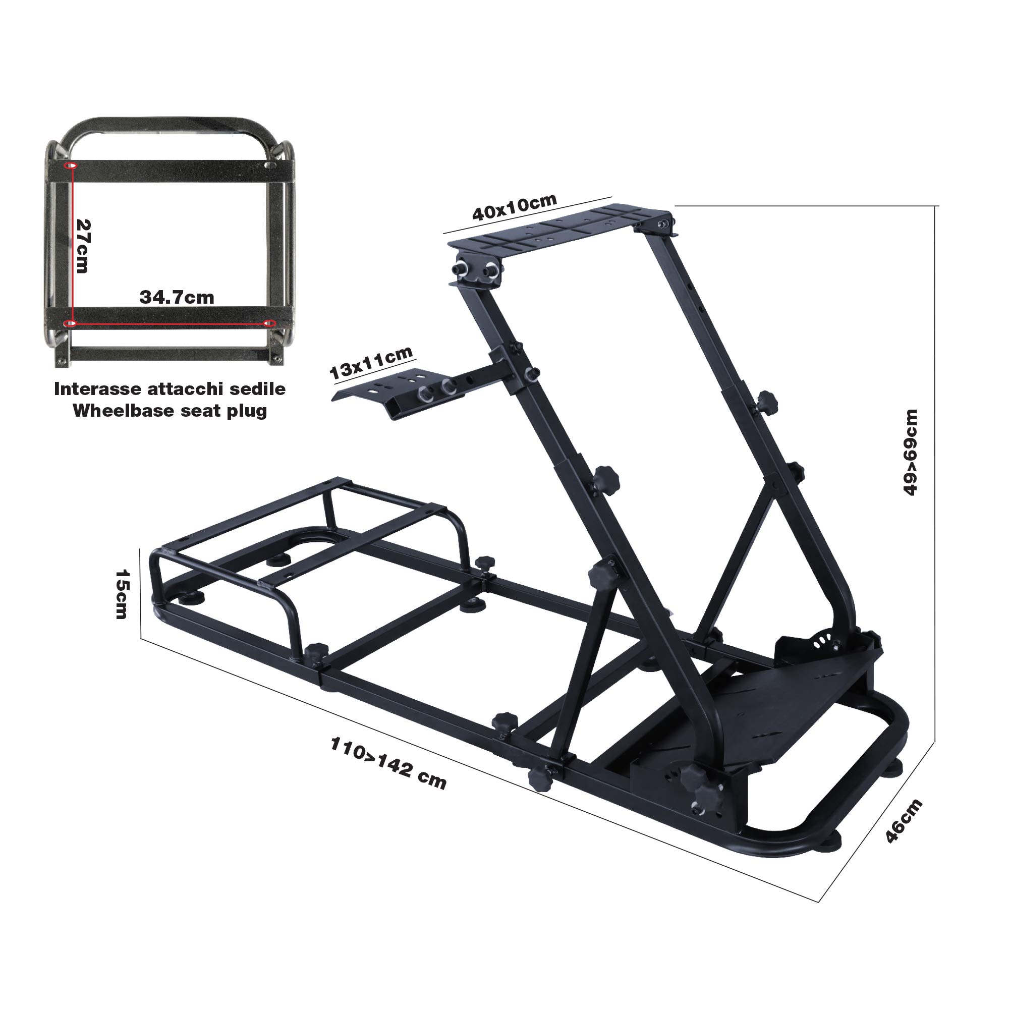 SIMONI RACING PS Postazione da Gioco, Postazione Gaming, Postazione Simulatore di Guida, Supporto per Simulatore Gaming