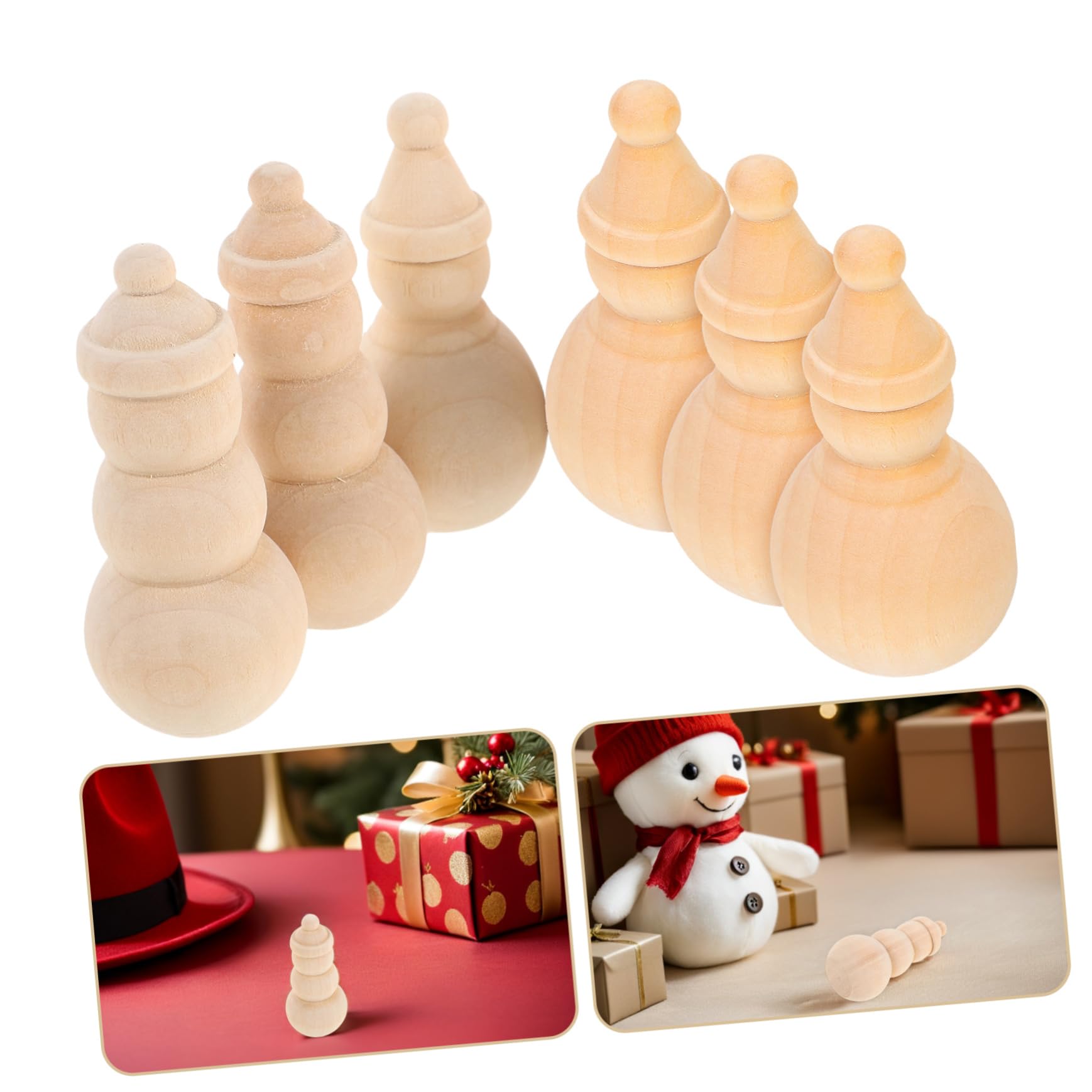20piezas Adornos De Muñeco Madera Sin Terminar Miniatura Para Colgar Figuras De Muñeco Para Pintar y Manualidades Navideñas