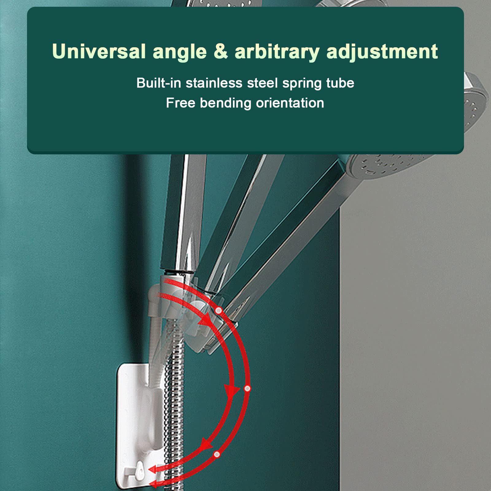 CCYKXA 1pcs Noir Support Douche Réglable Rotatif à 360 °,support Douche Sans Percage,à Main