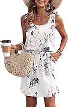 WNEEDU Summer Dress Womens Casual Drawing Dress