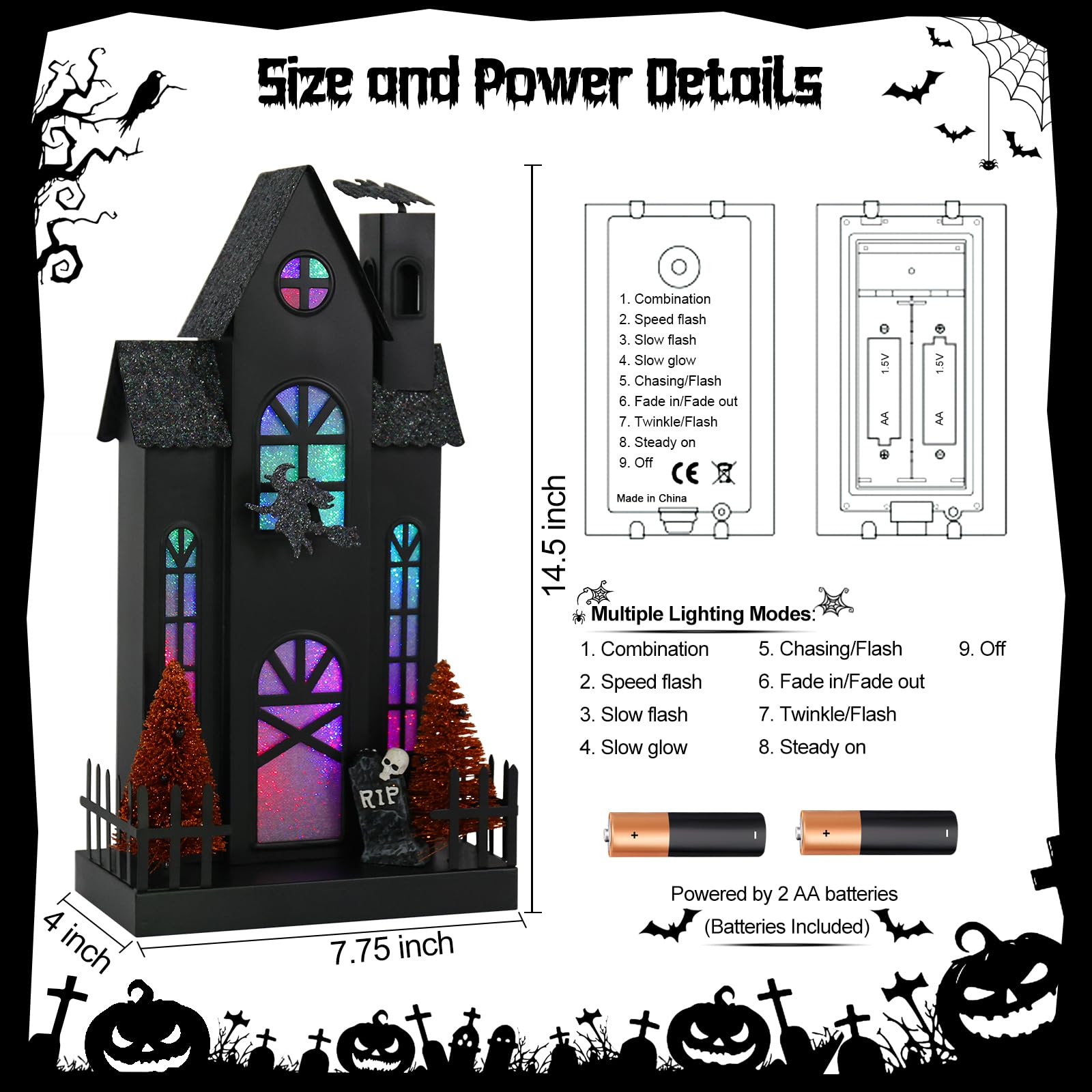 Maison Hantée D'halloween Avec Arbre Hanté Et élément D'halloween