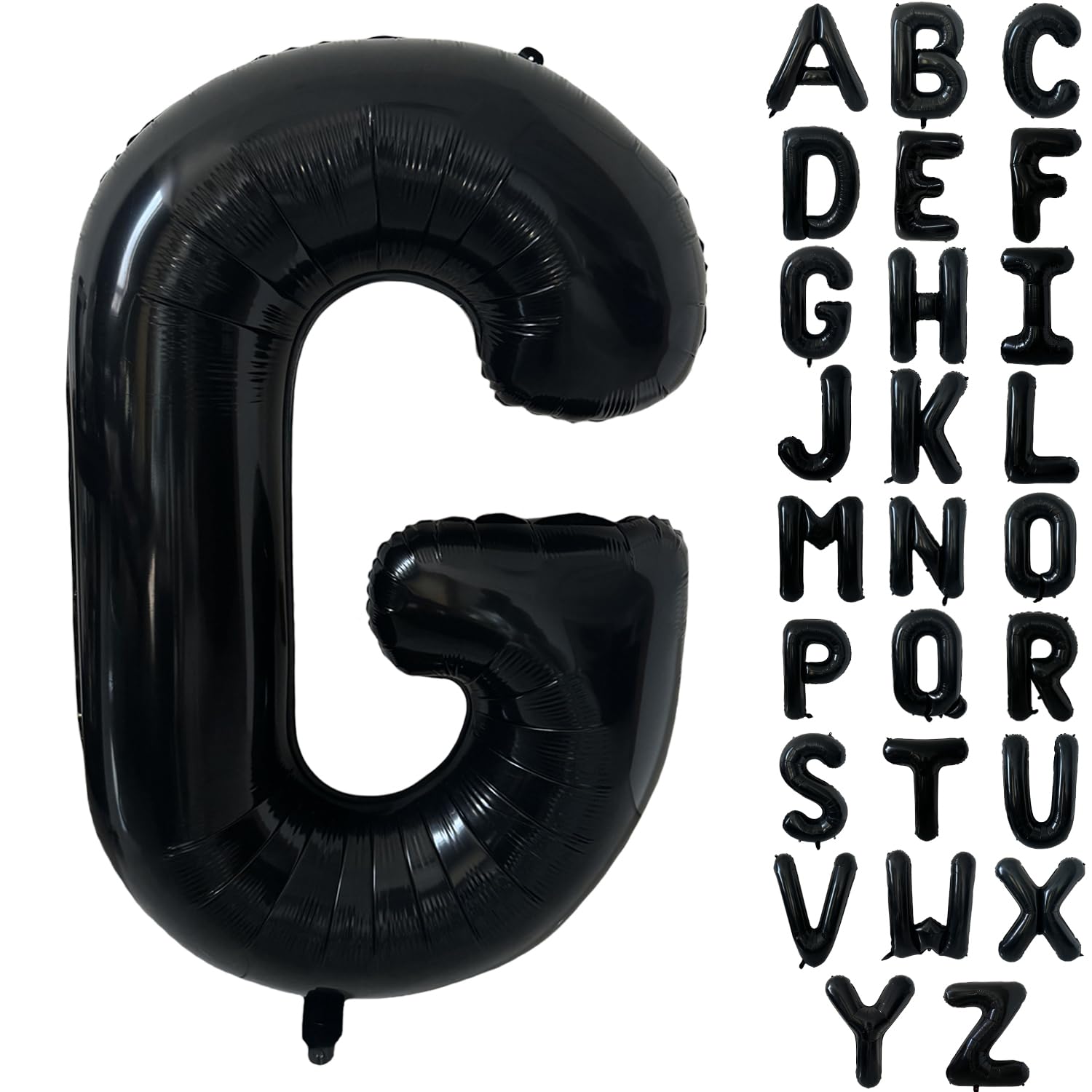 Black Alphabet Balloon Large Mylar Foil Helium Letter Balloons 40 Inch Black Balloons Alphabet Letters for Birthday Bridal Shower Anniversary Decorations (Letter G) — image 1
