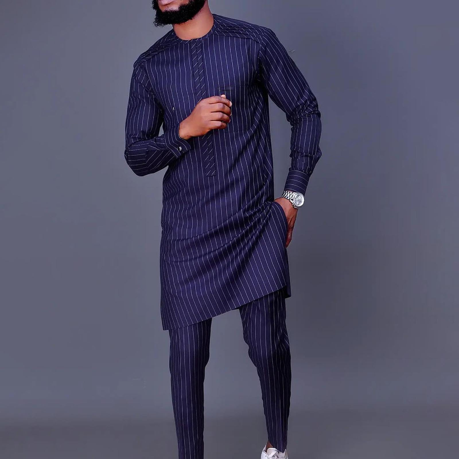 Abiti Africani Per Uomini Dashiki Camicie E Pantaloni Set 2 Pezzi Abbigliamento Stile Etnico Manica Lunga Stampa Oversize Vestito Tradizionale Indiano