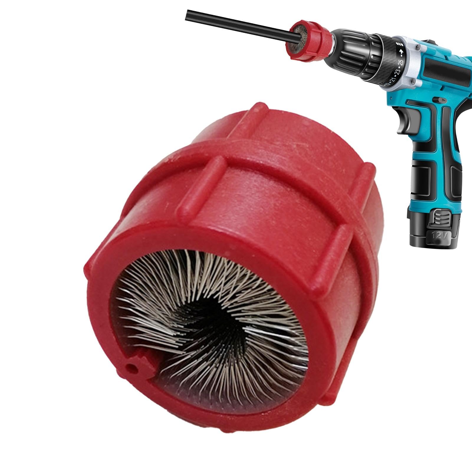 Copper Pipe Cleaner for Drill | Copper Pipe Cleaning Brush,Drill Brushes for Cleaning Metal Pipes,Copper Tube Pipe Cleaning Brush Tool,Full Metal Drill Tube Cleaning Brush for Electric Drill Bit Pipe
