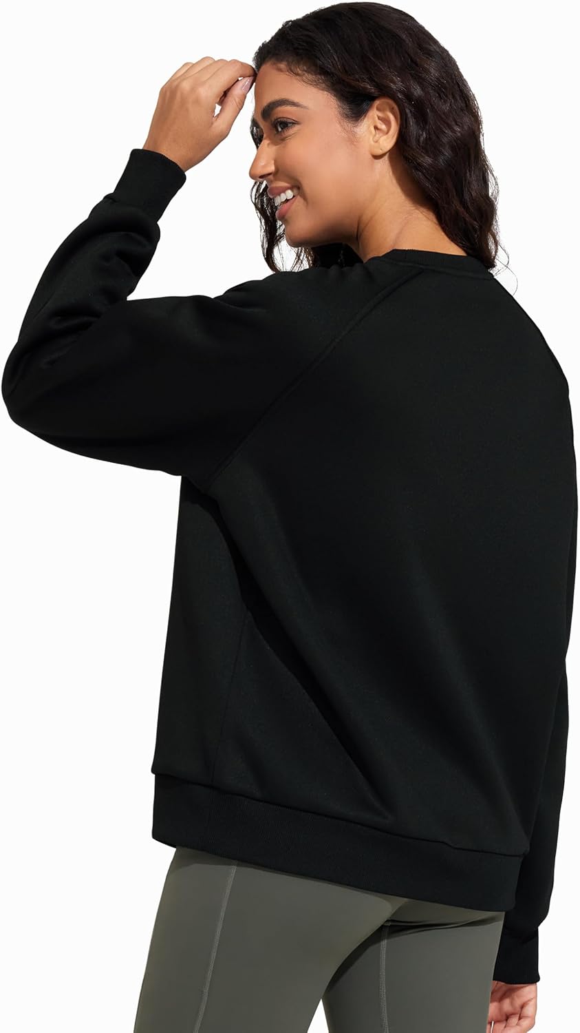 THE GYM PEOPLE Women's Long Sleeves Fleece Sweatshirts Loose Fit Crewneck Workout Casual Pullover Tops - Image 2