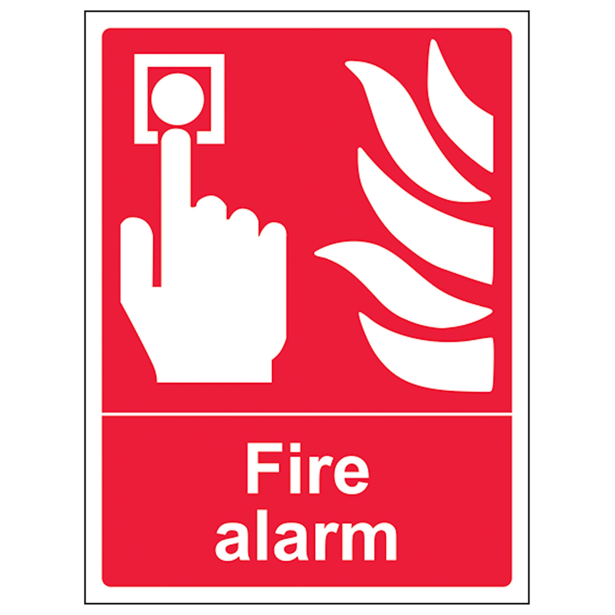 V Safety Fire Alarm - Portrait 200 x 300mm - 3mm Aluminium Composite Safety Sign