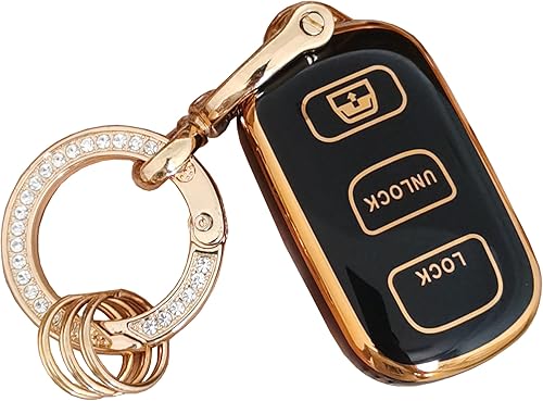 Carcasa protectora suave para llavero Toyota con llavero compatible con Toyota 1999-2009 4runner Sequoia 2001-2008 (para Toyota-A-negro)