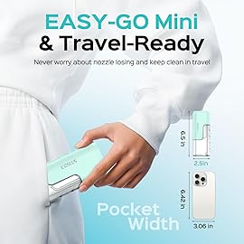 COSLUS Mini Water Flosser for Travel: Portable Lightweight Design Cordless Oral Irrigator with Removable Tank & 4 Modes, IPX7 Waterproof for Braces, Sensitive Teeth Travelers & Family Use, Green, T40