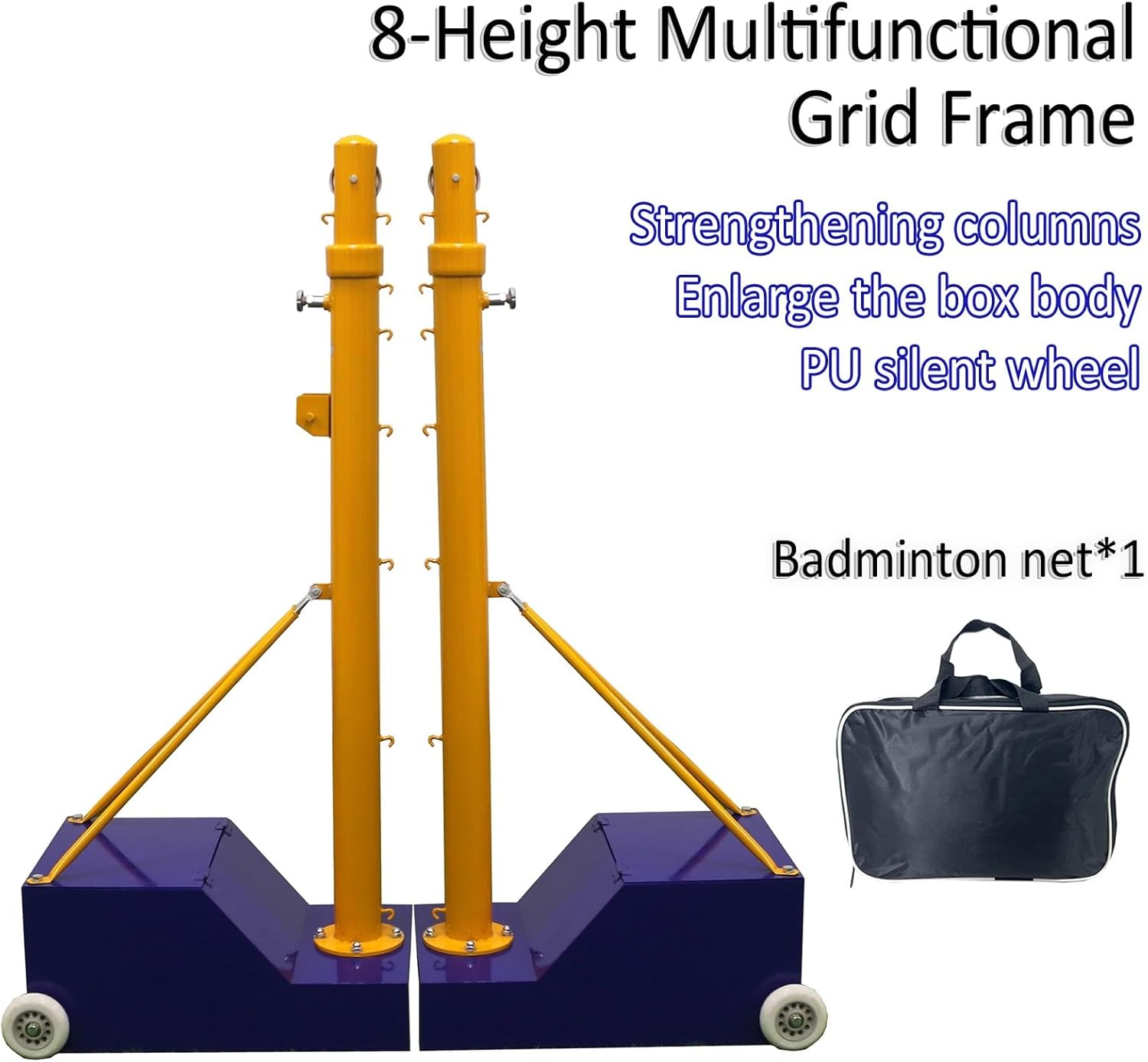 Volleyball net Volleyball/Badminton Net 8 Height Adjustments Backyard Heavy Duty Badminton Set PU Silent Tire