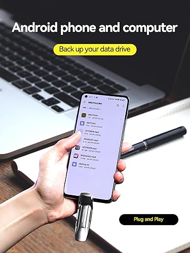 Miniatura 5 de MOVE SPEED Unidad flash de estado sólido de 256 GB, 400 MBs, de alta velocidad, tipo C + USB 3.2 de doble puerto, unidad de pulgar compatible con