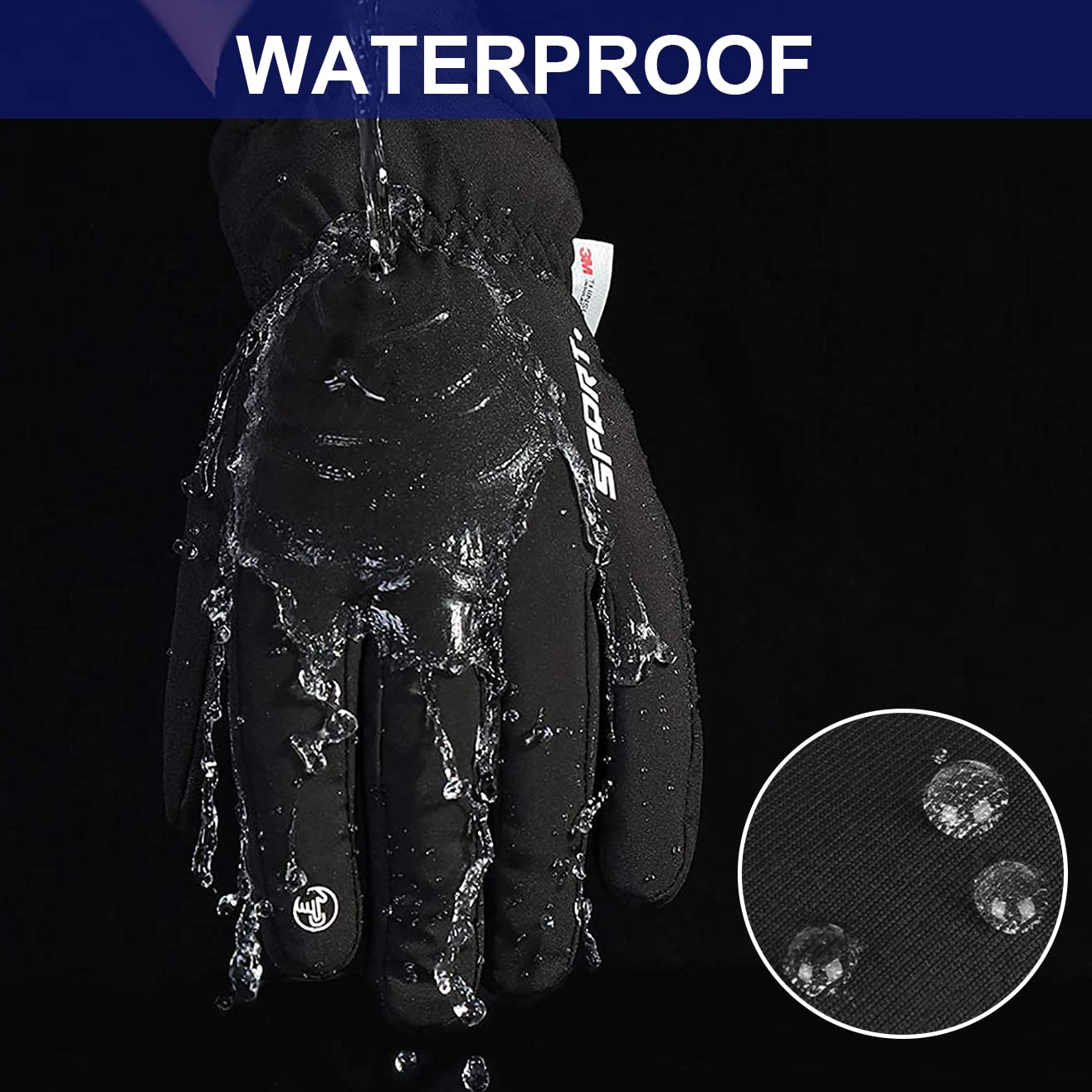 Guantes de invierno 3M Thinsulate impermeables pantalla táctil para montar correr esquiar