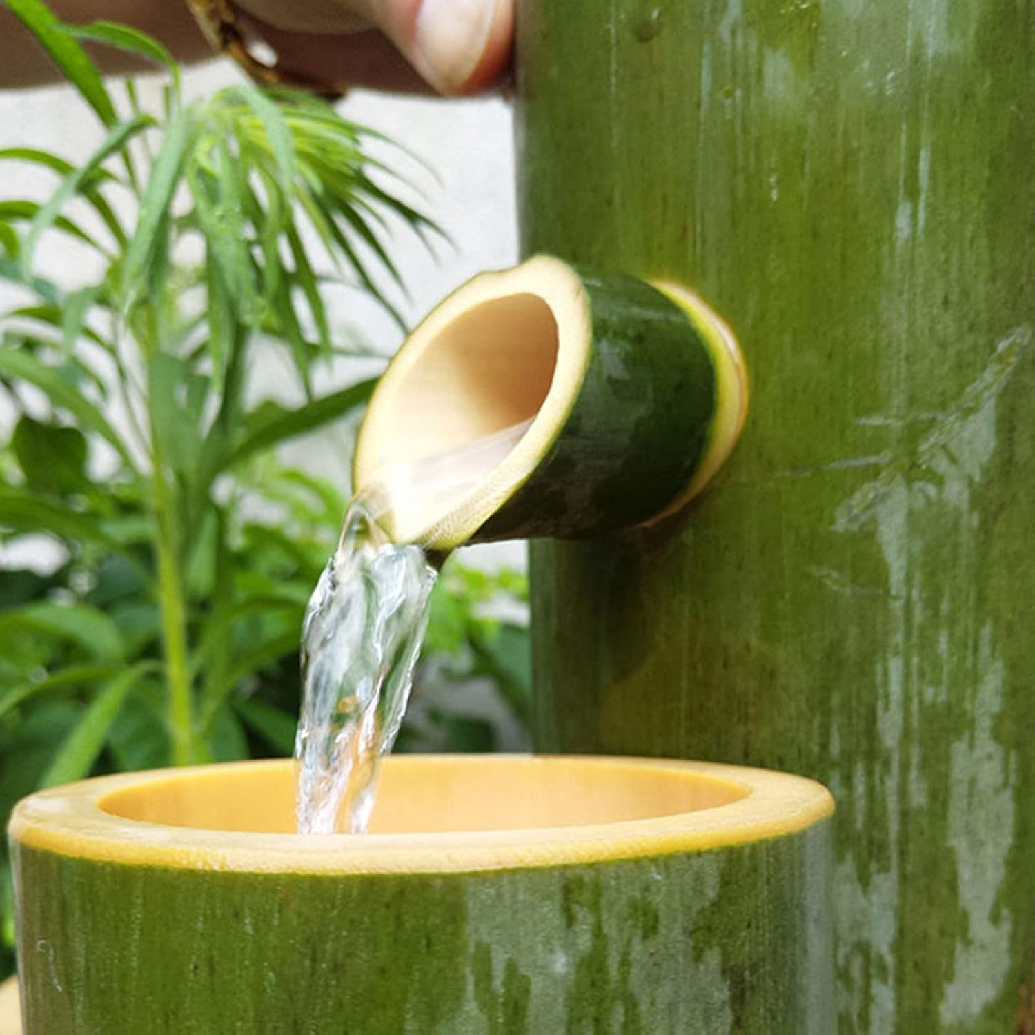 Solar Water Features for The Garden Bird Bath Bamboo Fountain Water Pump Bamboo Fountain is Suitable for Decorating Fish Tanks, Stone Troughs, Ponds to Automatically,4(14(90cm/35.4in)