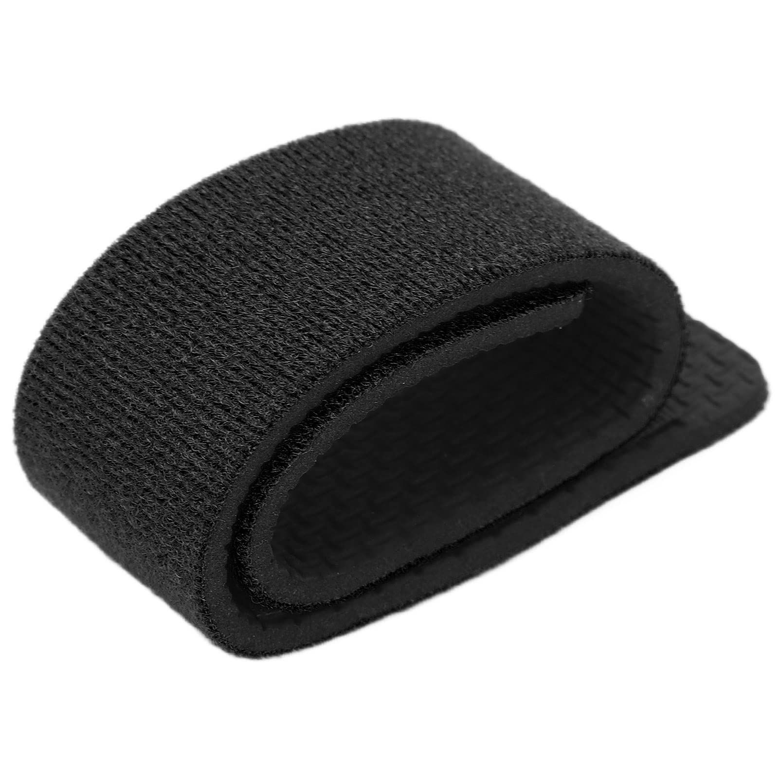 Cinghia per canna da pesca, per una presa sicura e antiscivolo, con anello di guida, materiale in nylon resistente, cinturino elastico facile da usare per riporre e trasportare (nero)