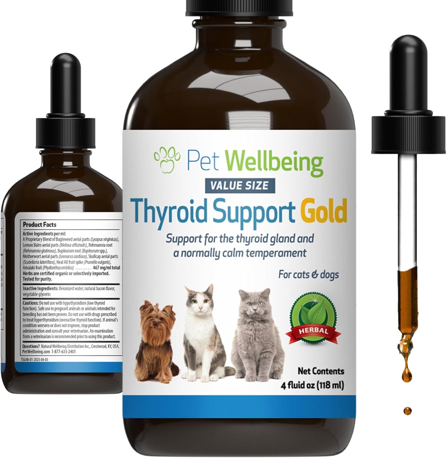 Pet Wellbeing Thyroid Support Gold for Cats - Vet-Formulated - Supports ...