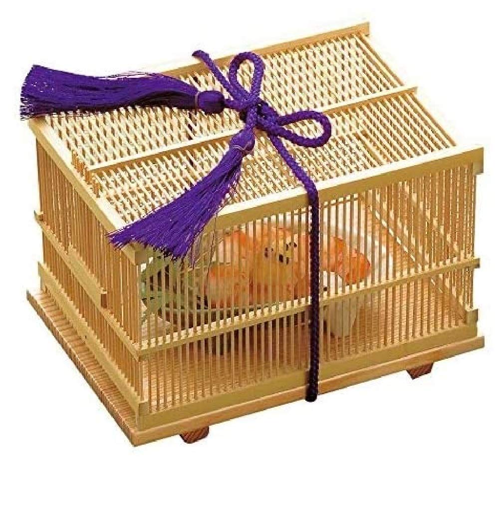 Amazon.co.jp: 竹虫かご (木曽杉台付) [ 約15.3 x 11.2 x H10cm