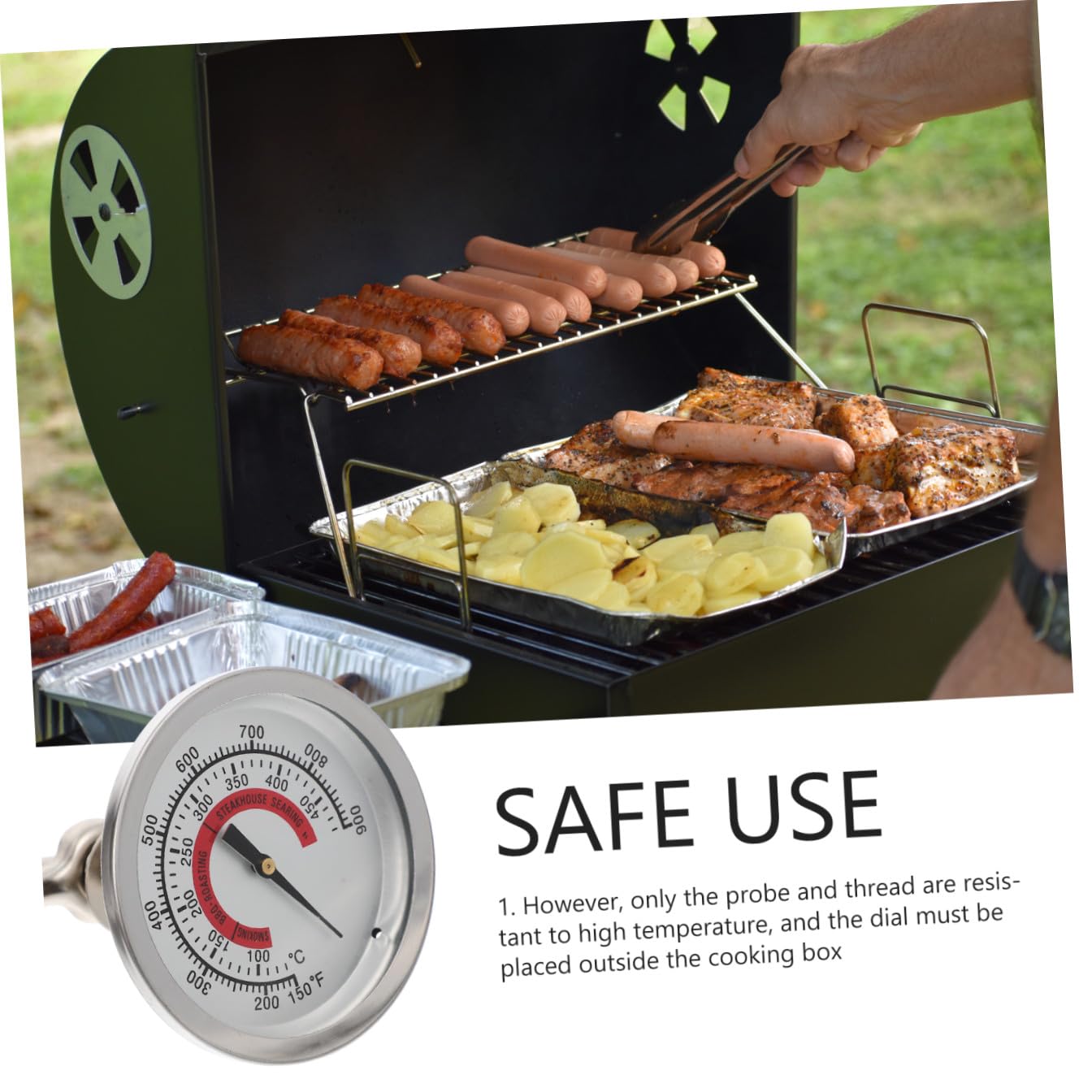BESPORTBLE 5pezzi Termometro Da Forno Bimetallico Per Bbq e Cucina Misurazione Precisa Della Temperatura Design Compatto e Facile Da Usare Per Grigliate e Cottura Forno
