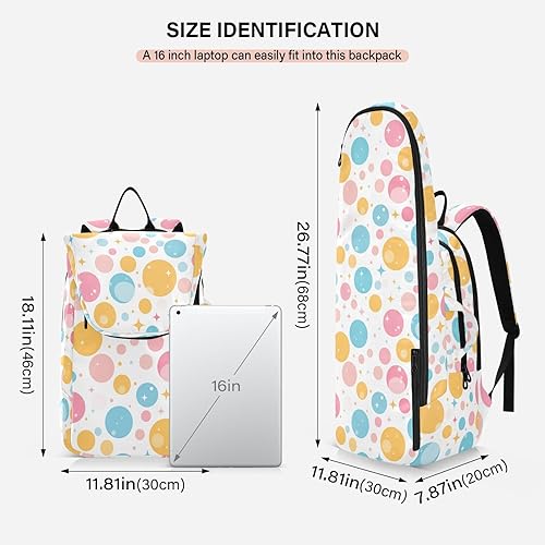 Miniatura 3 de Bolsa de raqueta de tenis de bádminton transpirable de dibujos animados coloridos lunares cubierta de raqueta de tenis con capacidad para 2 raquetas