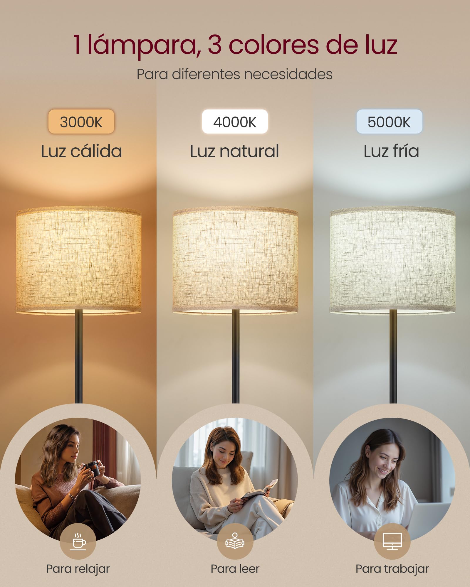 VASAGLE Lámpara de Pie, Lámpara de Lectura Regulable en Altura, 140-170 cm de Altura, Interruptor de Pedal, Pantalla de Tela, Casquillo E27, Negro Tinta LFL002BH02