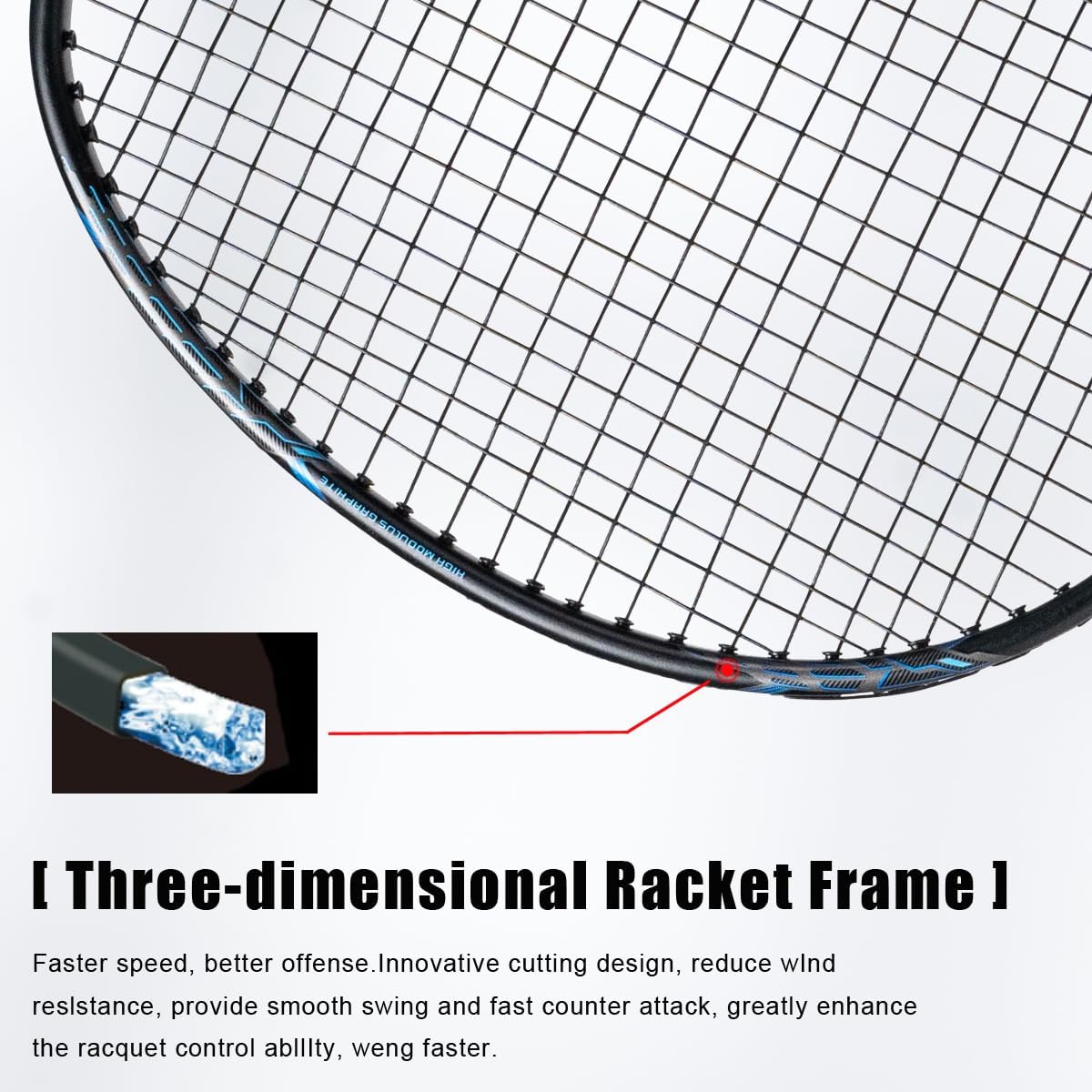 Power Original Design 4U G5 Graphite Badminton Rackets Sets of 2, Carbon Fiber Racquets with 1 PVC Bag, 2 Tied Grips Tapes, 3 Shuttlecocks, 22-28LBS Padel Raket for Sports Training