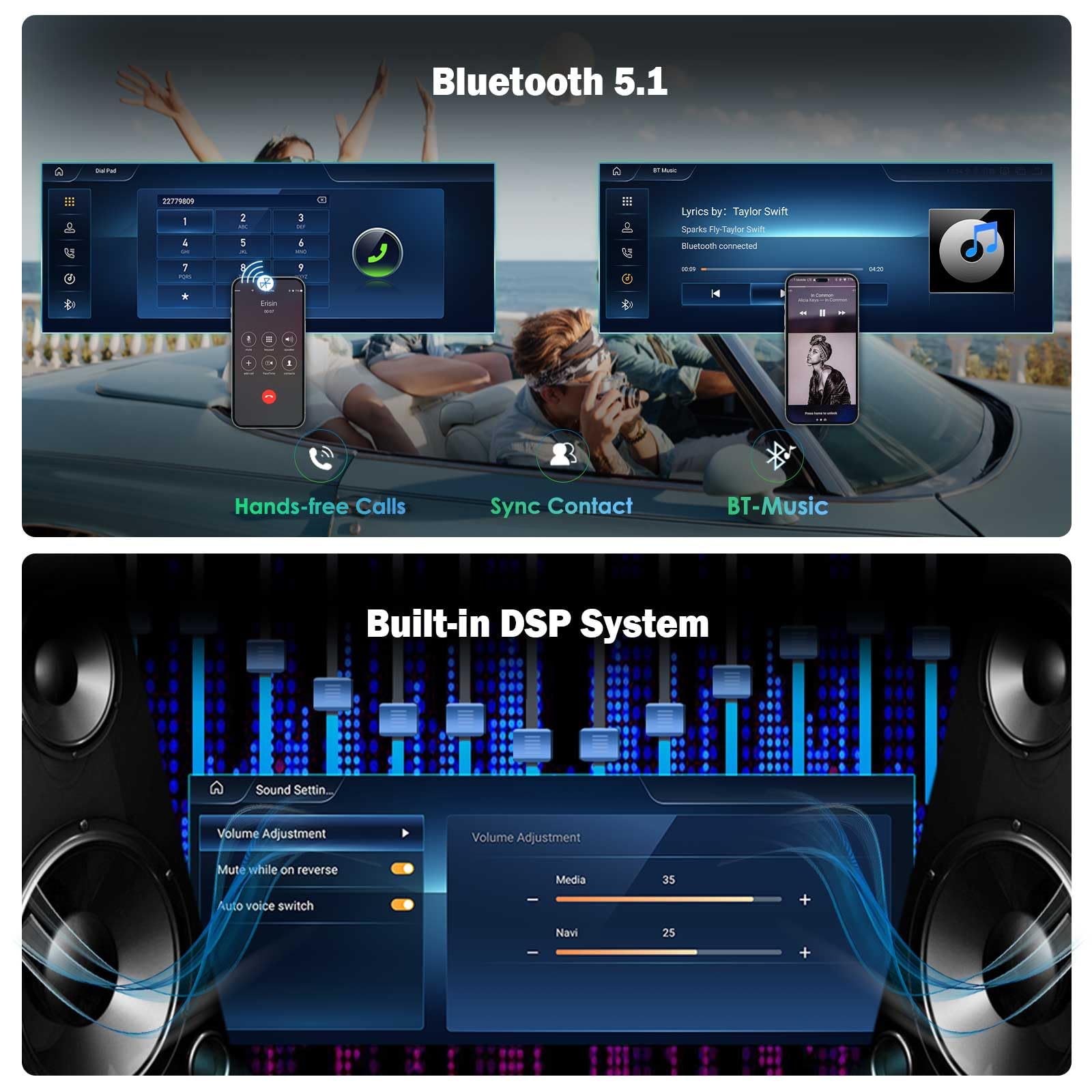 Erisin 12,3" Qualcomm 8GB+128GB Android 14 Radio Coche Bluetooth GPS Navegador para Mercedes Benz Clase B W246 NTG 5.0/5.1/5.2 Estéreo CarPlay Android Auto WiFi 4G DSP Dab+ USB Pantalla IPS Canbus