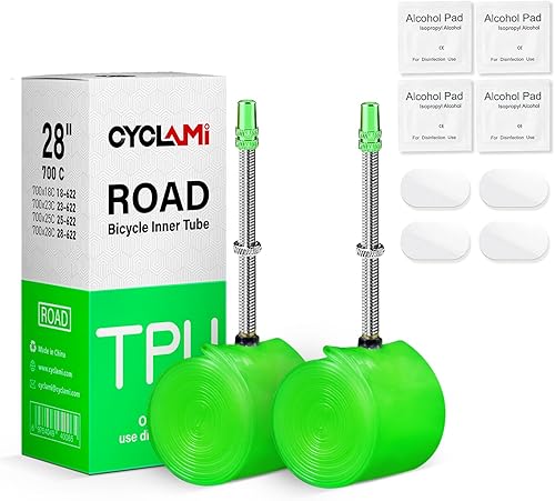 Paquete de 2 tubos interiores de TPU CYCLAMI 700C x 18-28C con válvulas Presta de metal de 1.772 in2.362 in3.150 in (incluye 4 piezas de kit de disponible en Yaxa Peru