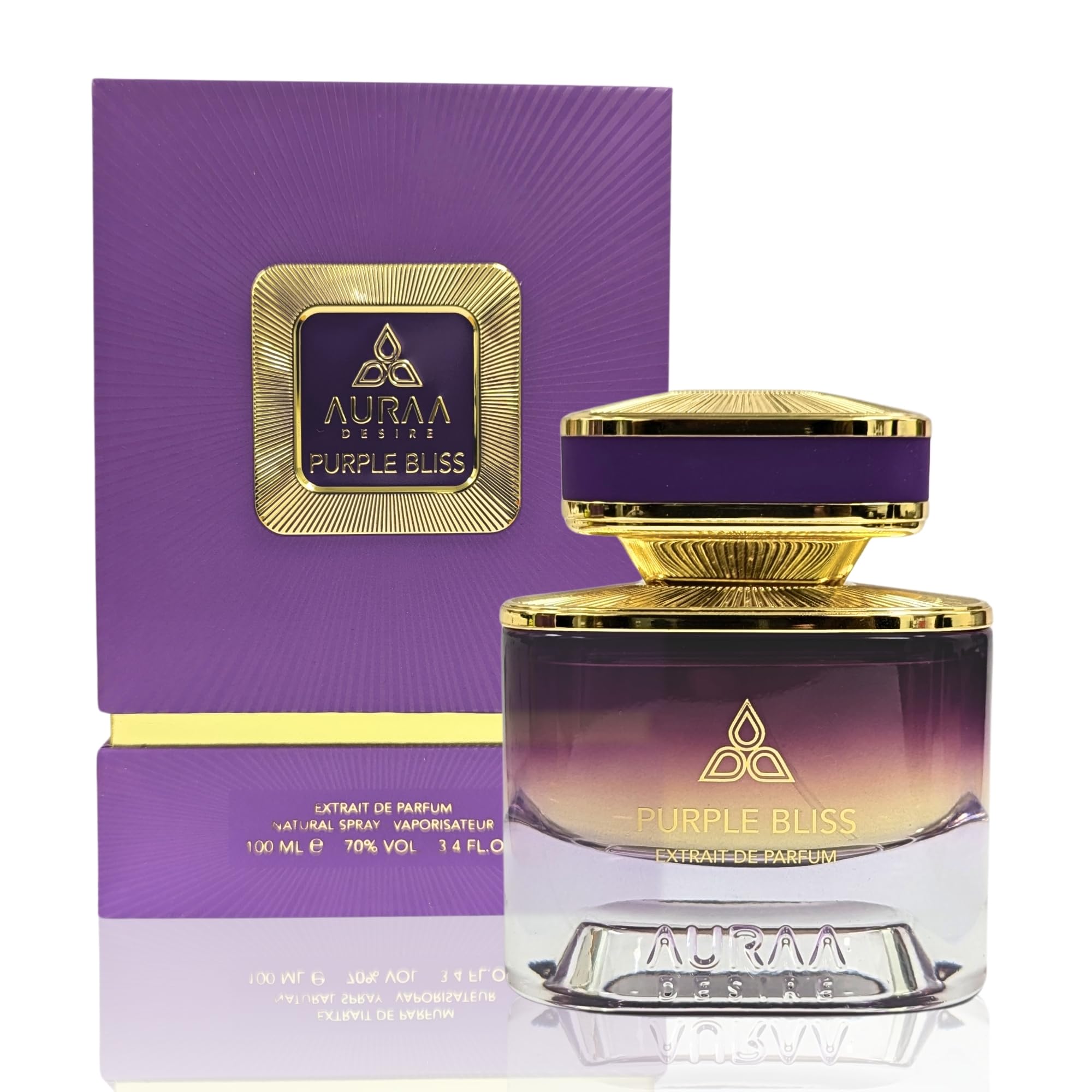 Purple Bliss Extrait de Parfum 100ml by Auraa Desire – Long-Lasting Unisex Perfume | Spicy Leather & Woody Fragrance with Mandarin, Saffron & Violet Notes