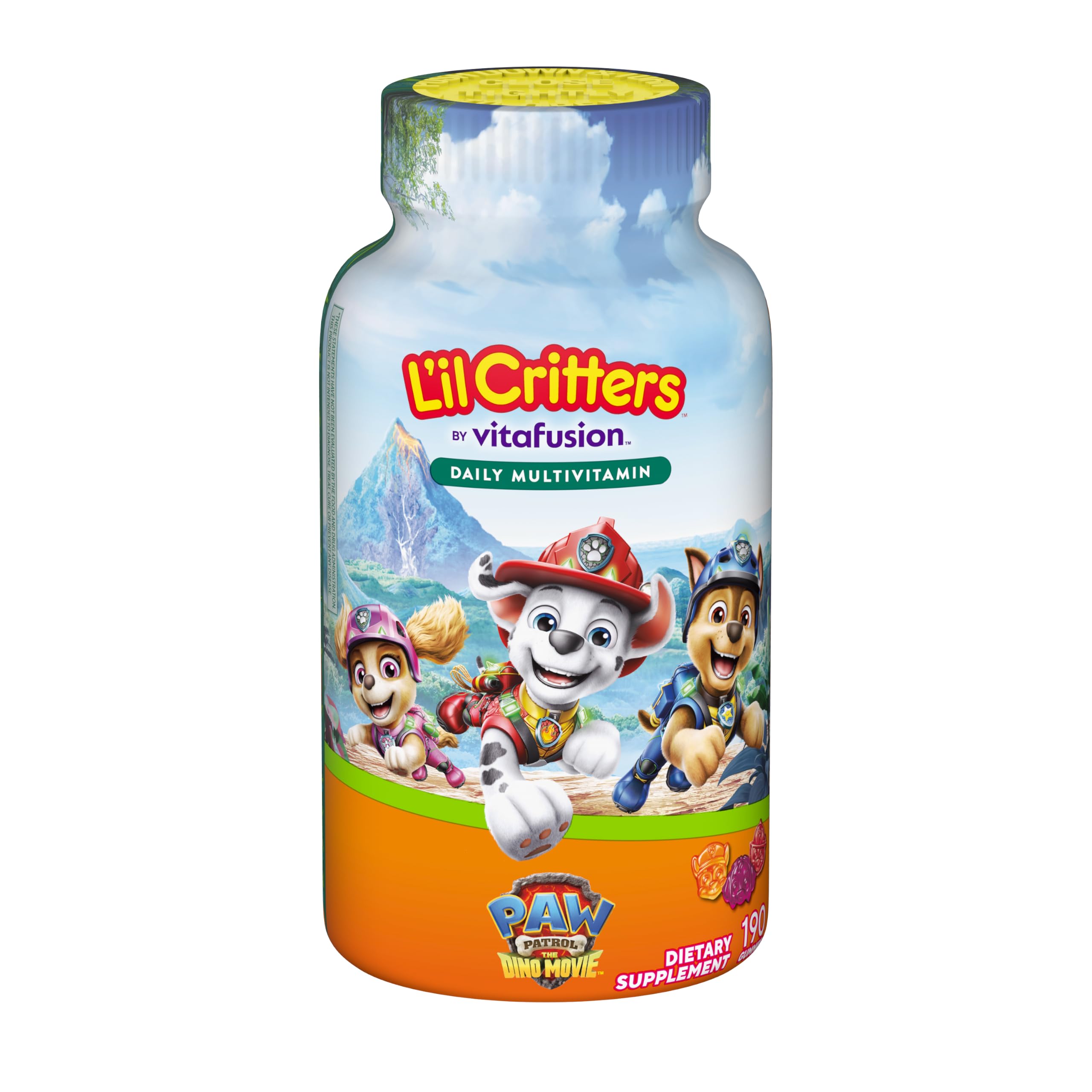 Lil Critters Nickelodeon Paw Patrol Kids Multivitamin Gummies | 190 Count | Gummy with Vitamin A B C D E | Fruit Flavors | 11 Essential Nutrients | Gluten and Dairy Free Children's Daily Supplement