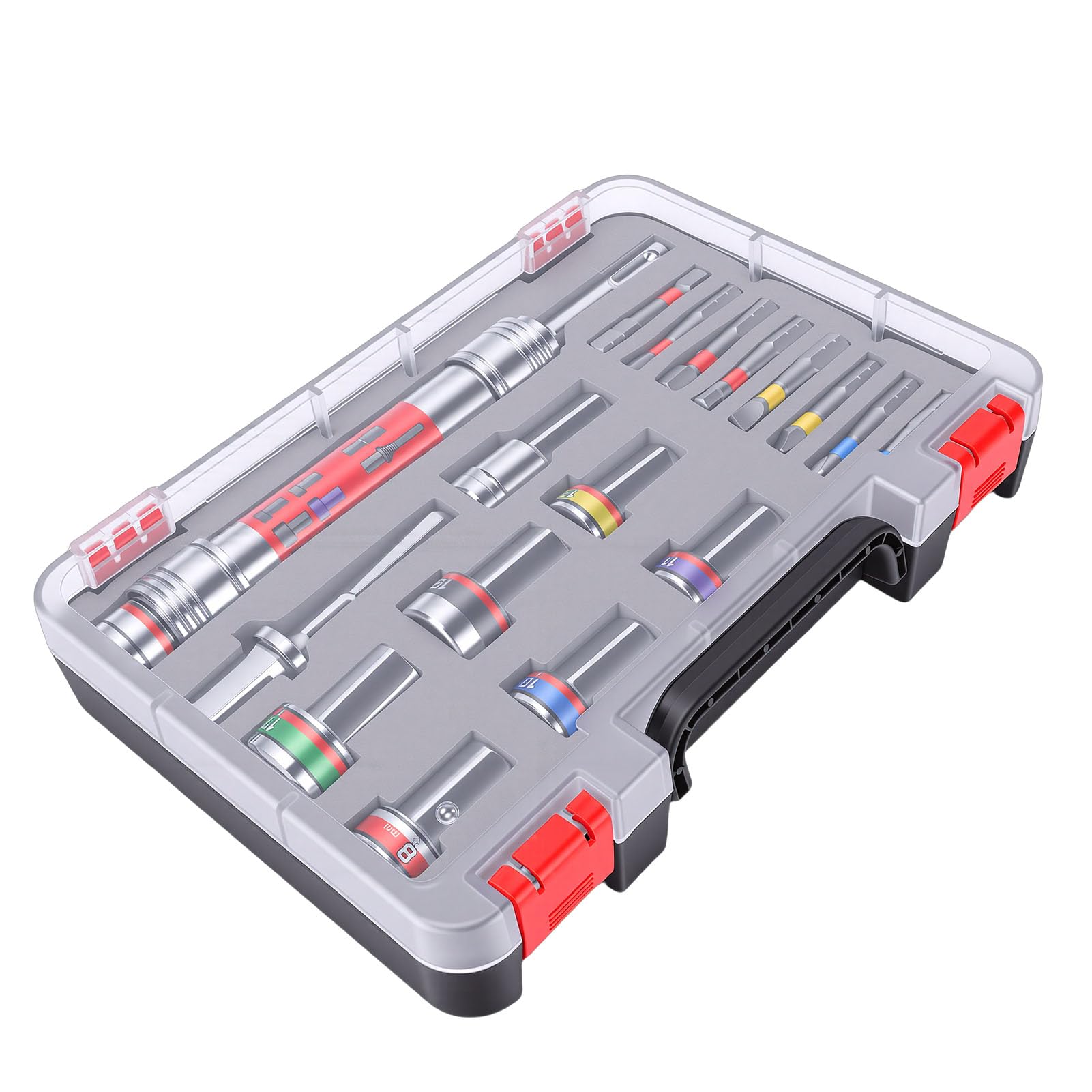 LiebeWH Set di Punte a Bussola Set di Barre di Prolunga di Punte a Bussola in Acciaio Legato da 8-19 Mm con Codolo Esagonale da 8 Mm per Chiave per Trapano Elettrico Riparazione di