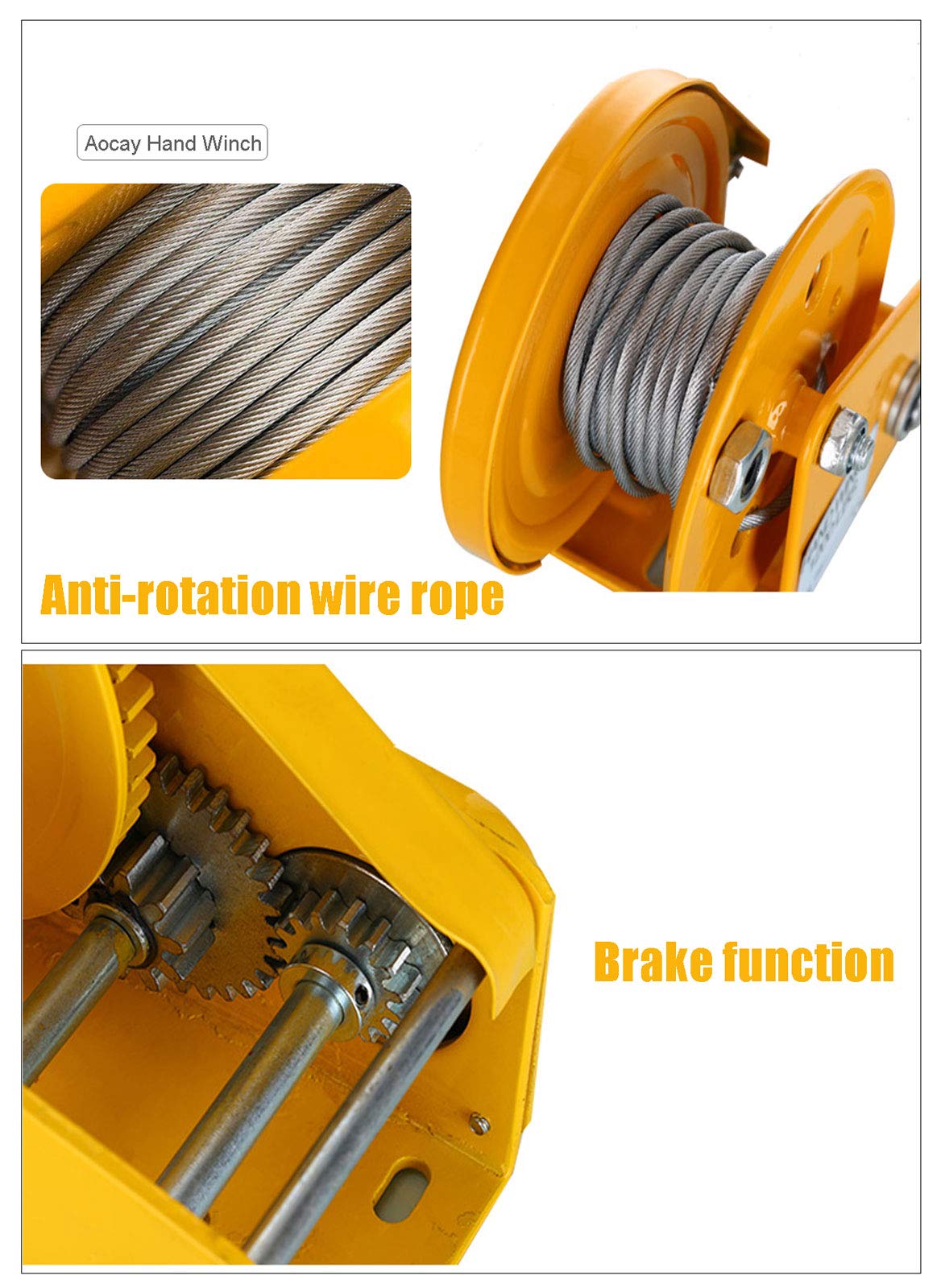 品質保証 JOPESA Large Rocker Hand Winch Mini Hand Winch Cable Brake Hand