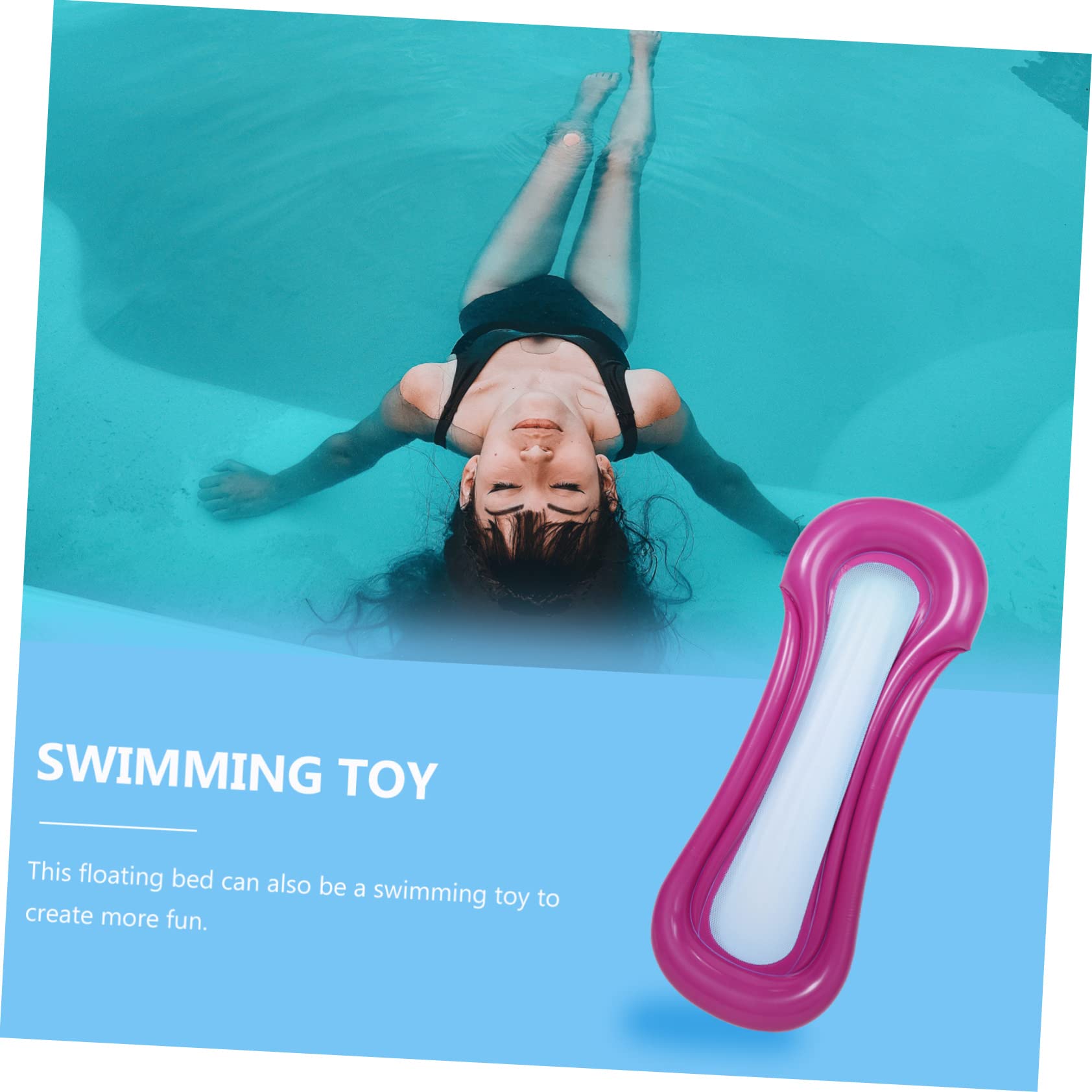 Toyvian Materassino Gonfiabile Rosso Pieghevole con Rete, Letto Galleggiante Portatile in Pvc per Piscina e Giochi Acquatici