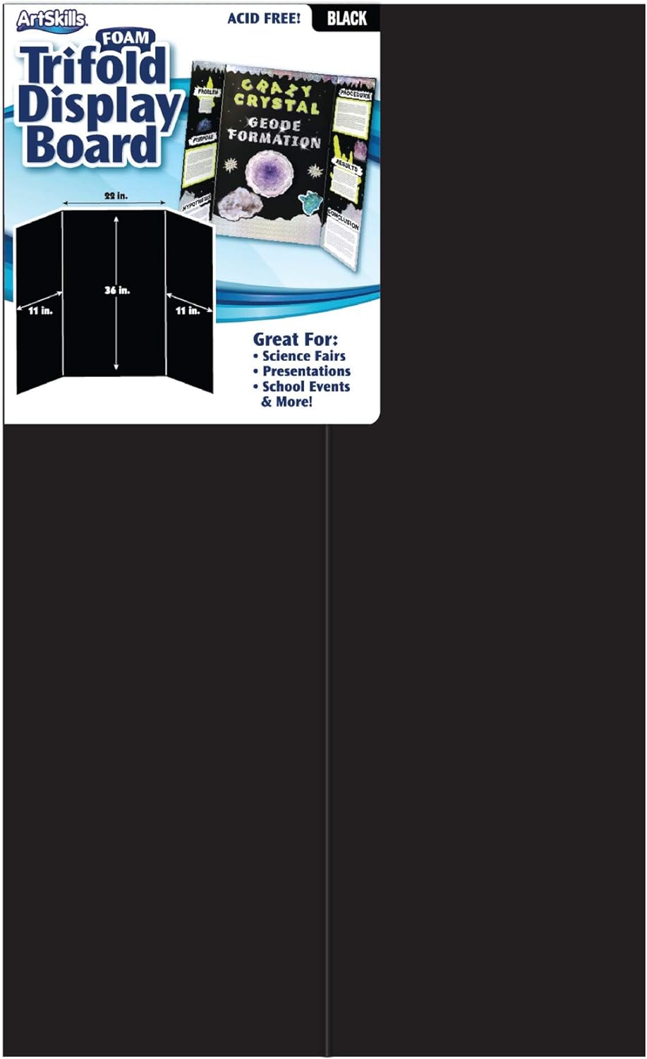 ArtSkills Tri-fold Foam Display Board, 44x36-Large, Black 5 Pack